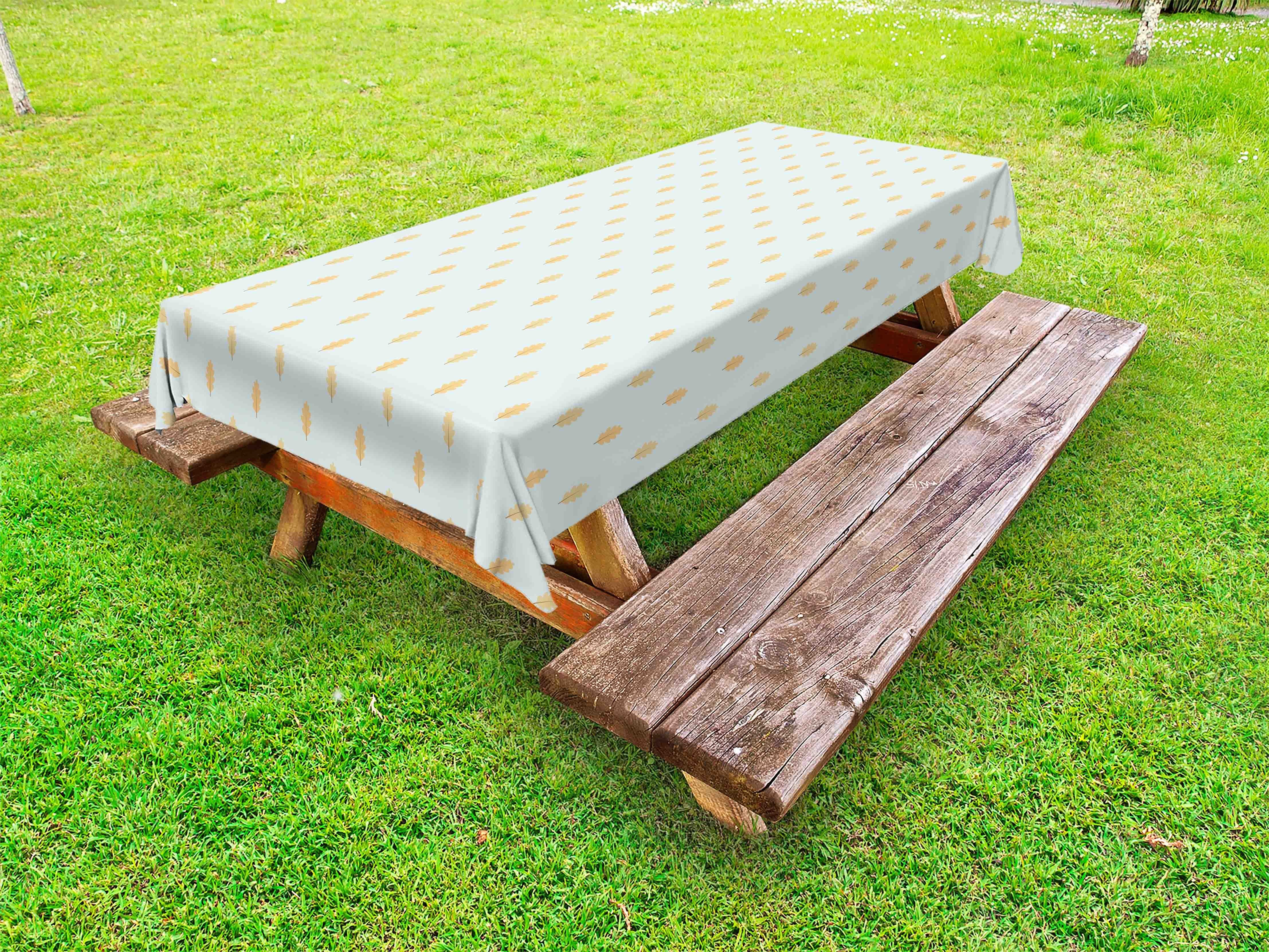 Abakuhaus Tischdecke dekorative waschbare Picknick-Tischdecke, Herbst Gelbe Eichenlaub Kunstwerk | Tischdecken