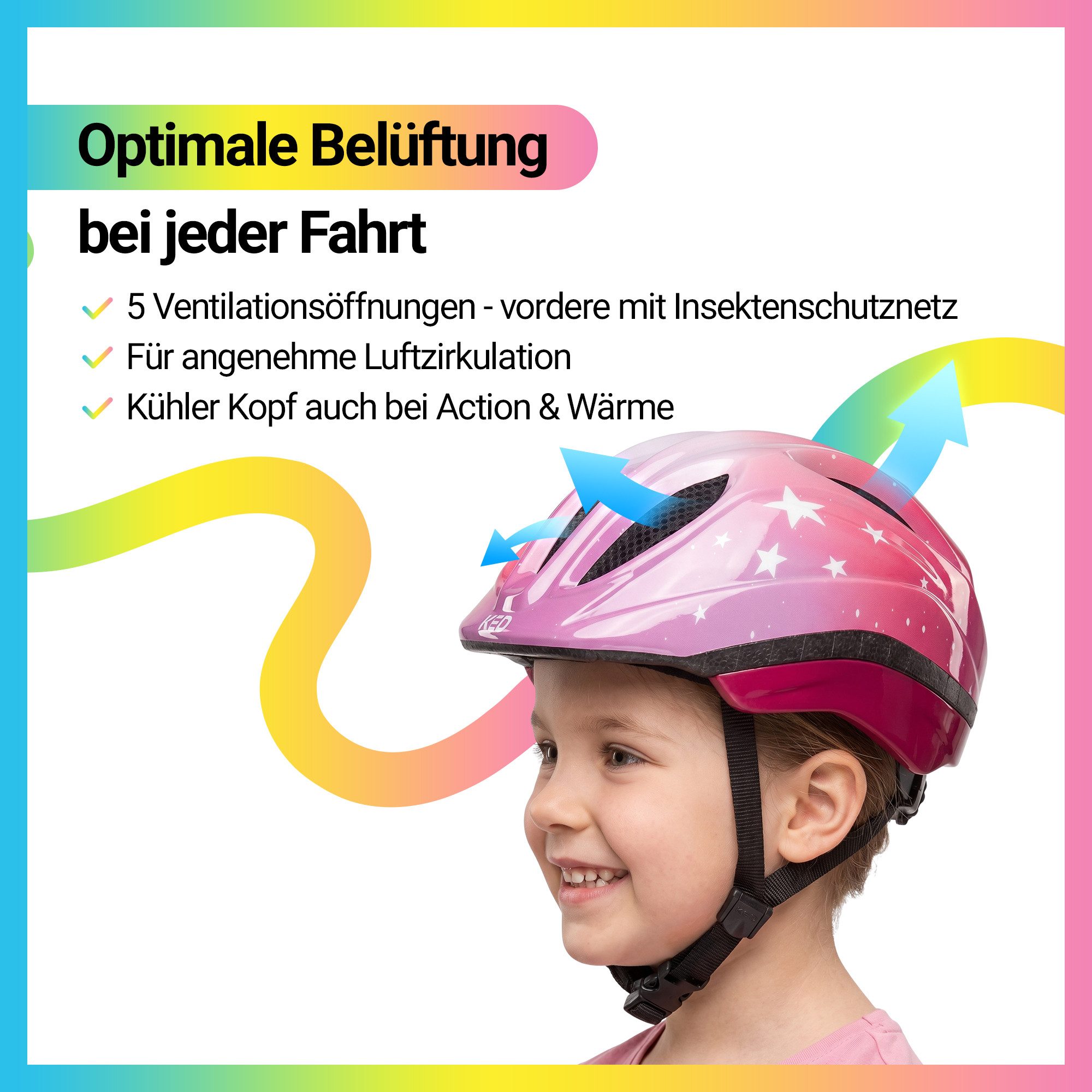 KED Fahrradhelm Meggy II Trend Kinderhelm, LED Rücklicht, MaxShell Technologie Und Präzise Größenverstellung – Bild 4 von 5