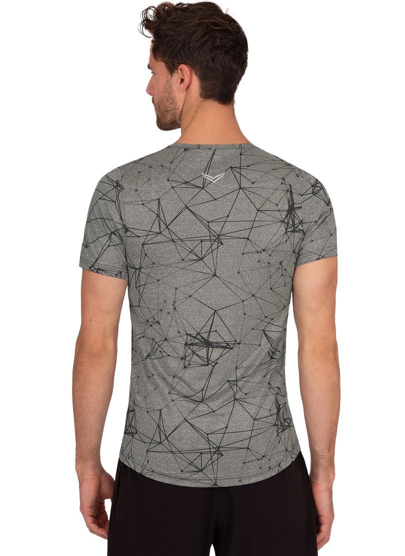 aus T-Shirt Material Sportshirt Trigema elastischem TRIGEMA