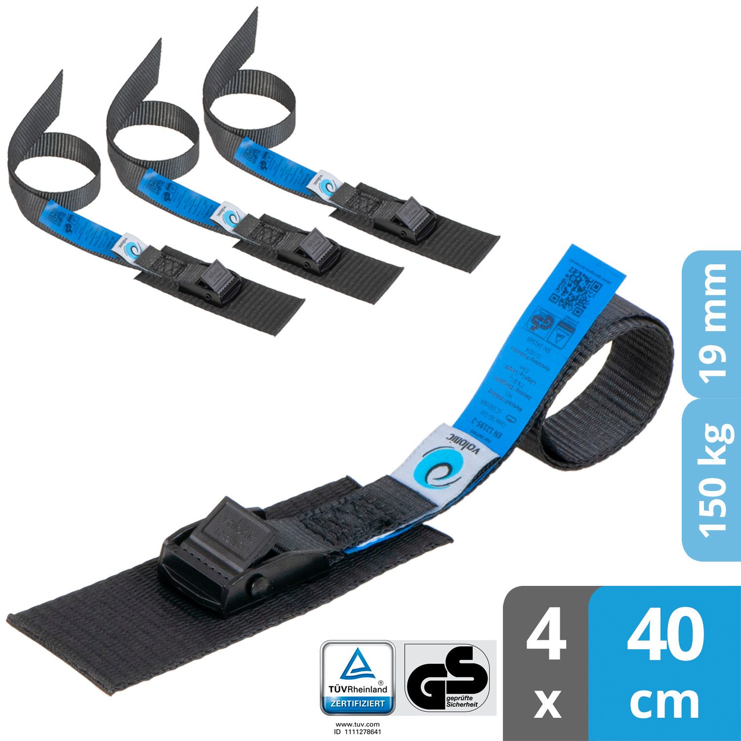 valonic Spanngurt Spanngurte Klemmschloss SG-110 (4 Stück) - HORNET !#Vater #1 (4-St)