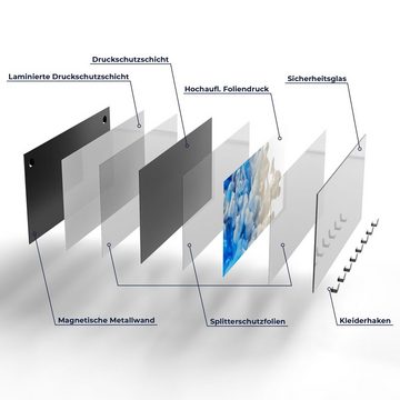 DEQORI Kleiderhaken 'Zweifarbiger Qualm', Glas Garderobe Paneel magnetisch beschreibbar