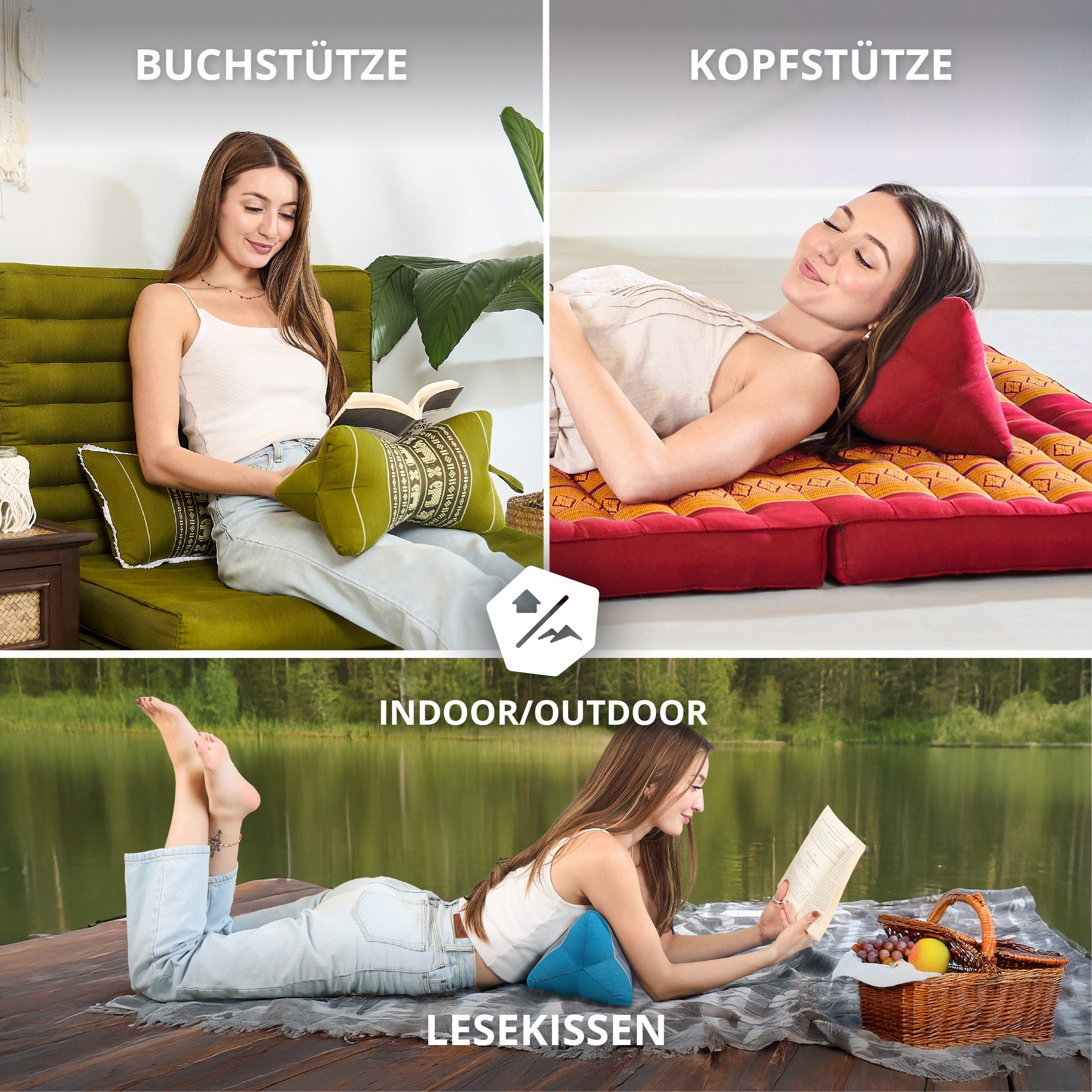 livasia Nackenstützkissen Knochenkissen, vegan und handgefertigt, Ø 15x32cm, Kapok