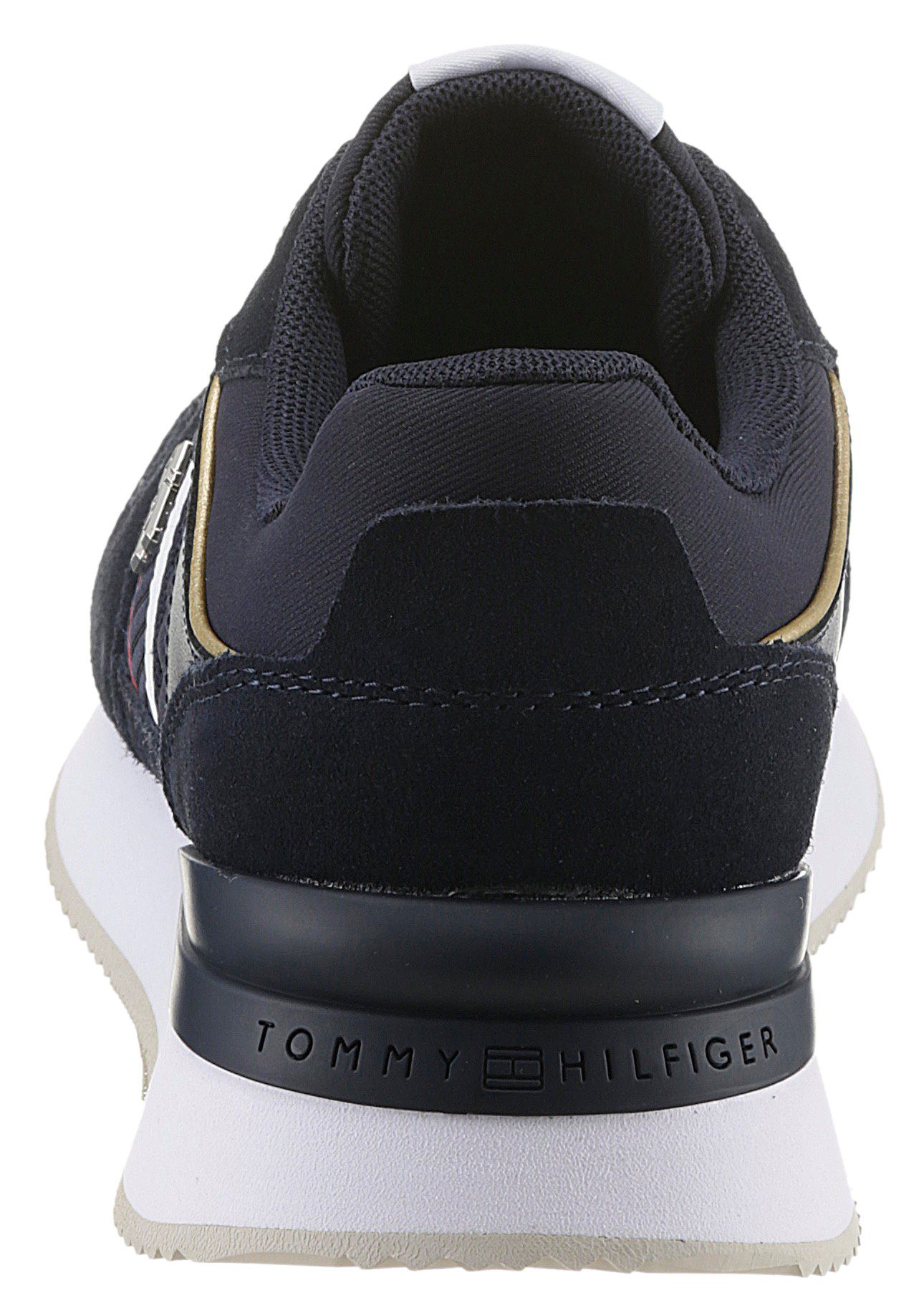 GOLD Tommy CORP Keilsneaker RUNNER Hilfiger goldfarbenen WEBBING mit Einsätzen