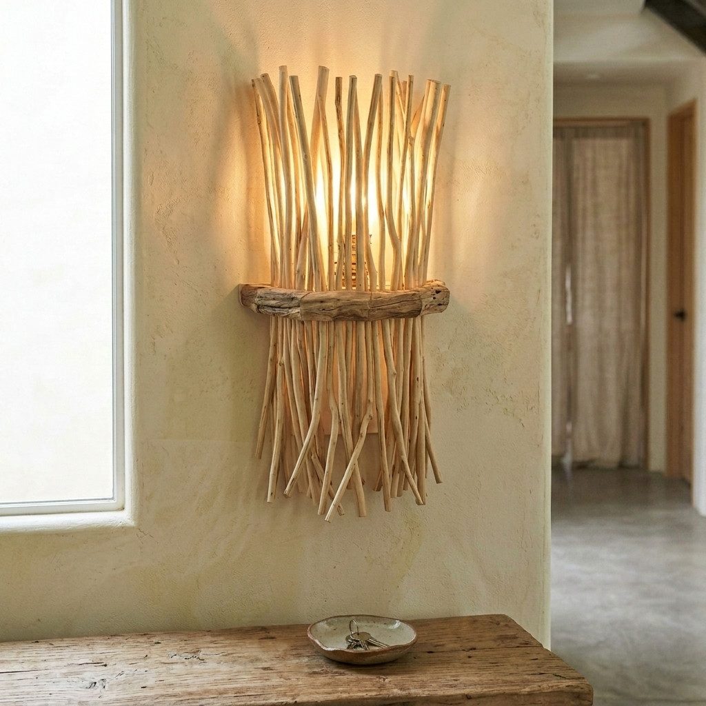 Kinaree Wandleuchte Wandlampe PHANGAN, ohne Leuchtmittel, Naturprodukt, Handarbeit, Unikate