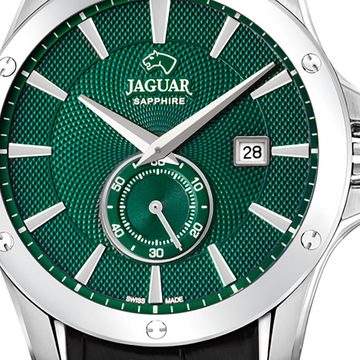 JAGUAR Quarzuhr Jaguar Herren Armbanduhr ACM, (Analoguhr), Herrenuhr rund, groß (ca. 44mm), Lederarmband, Sport-Style