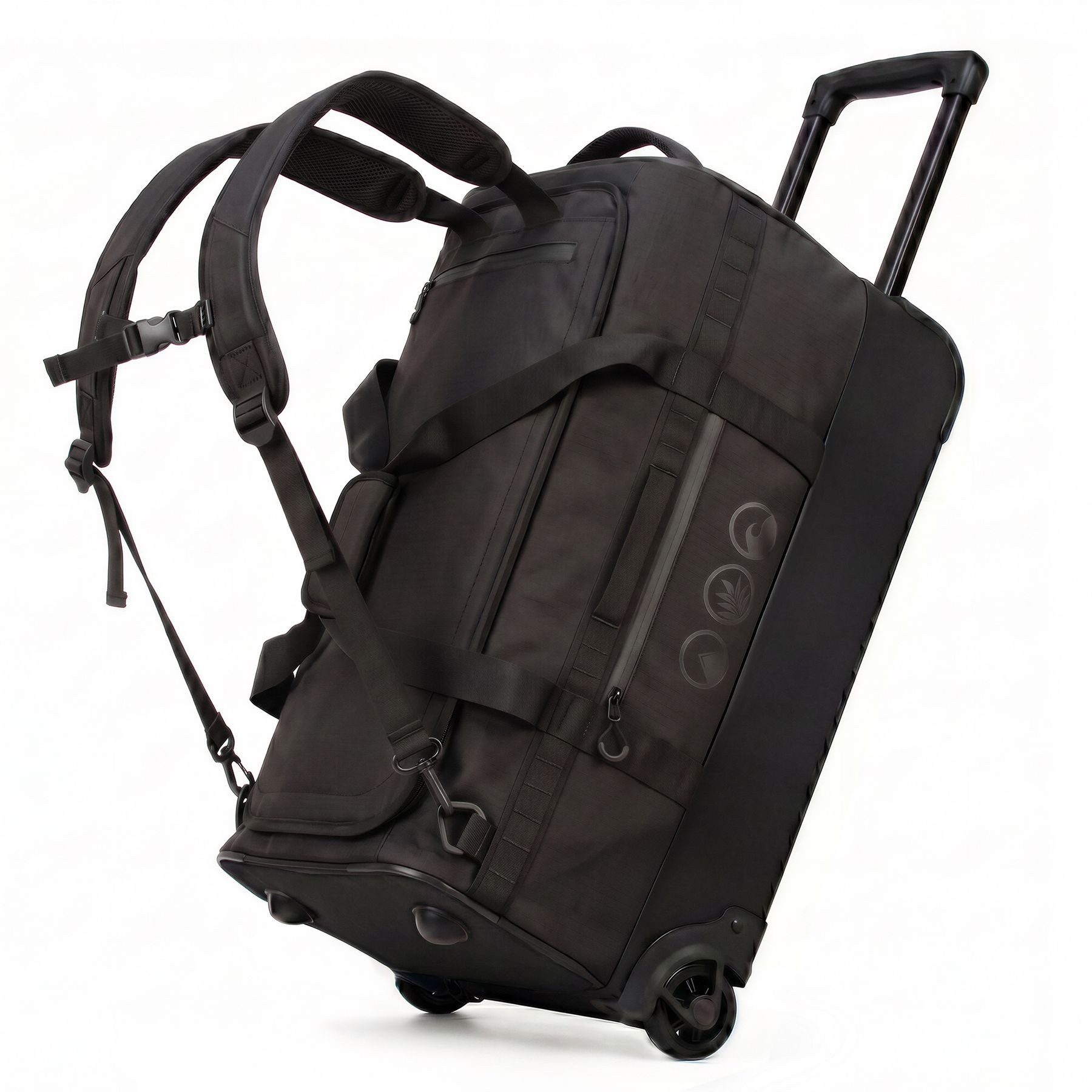 SONS OF ALOHA Koffer 3in1 Reisetasche, Koffer & Rucksack FLOW Schuhfach Handgepäck schwarz, 3in1 Hybrid Handgepäck Koffer & Rucksack aus recycelten Materialen