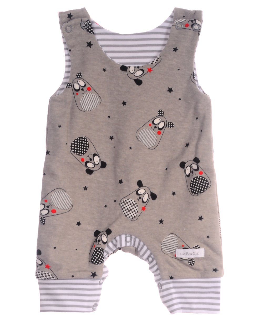 Strampler Baby Strampler doppelseitig mit Wende Funktion in Grau gestreift