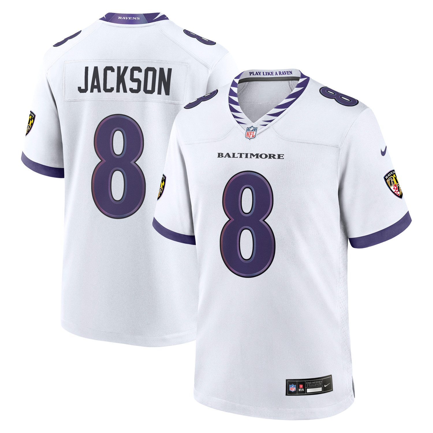 Nike Footballtrikot Nike Trikot Baltimore Ravens Nike Road Jersey Jackson 8