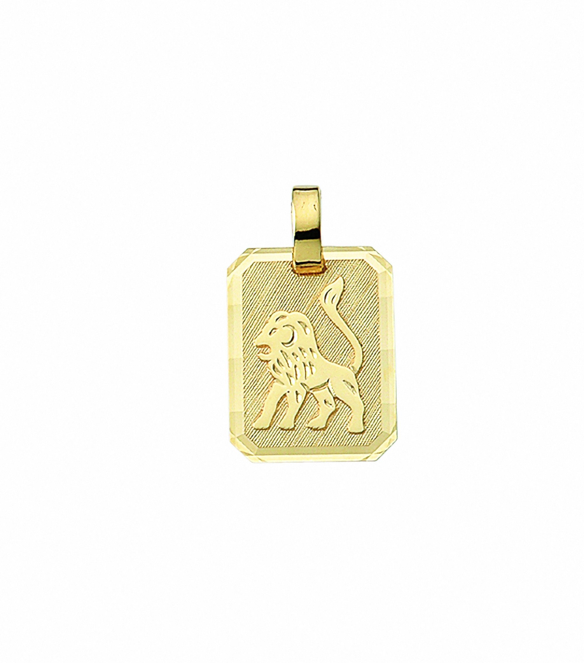 Kette Schmuckset Adelia´s mit Halskette 333 mit Löwe, Anhänger Anhänger Gold Sternzeichen Set -