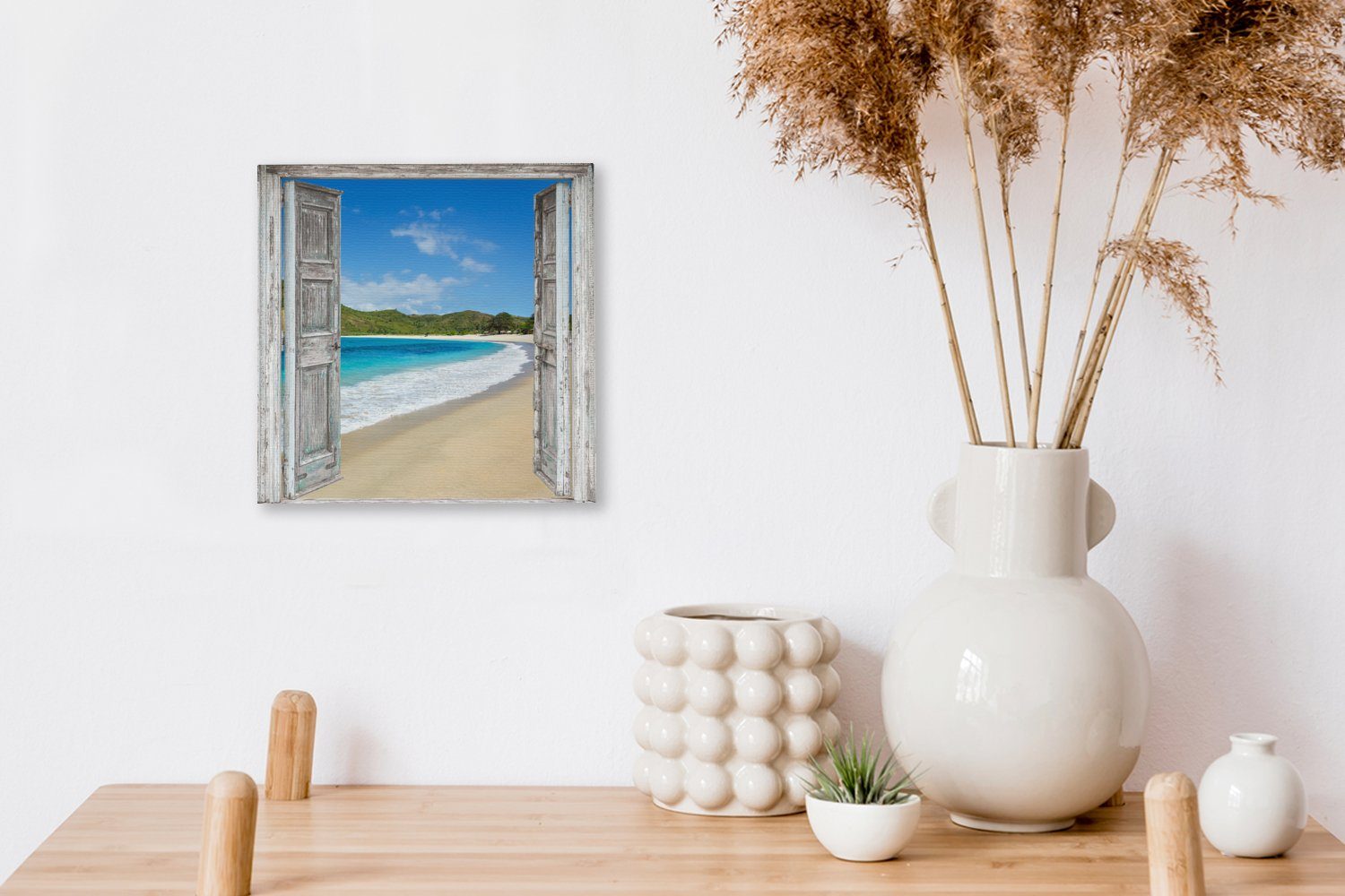 Wohnzimmer Blick Leinwandbild (1 - - Schlafzimmer St), für Meer OneMillionCanvasses® Leinwand - Strand, Tropen Bilder