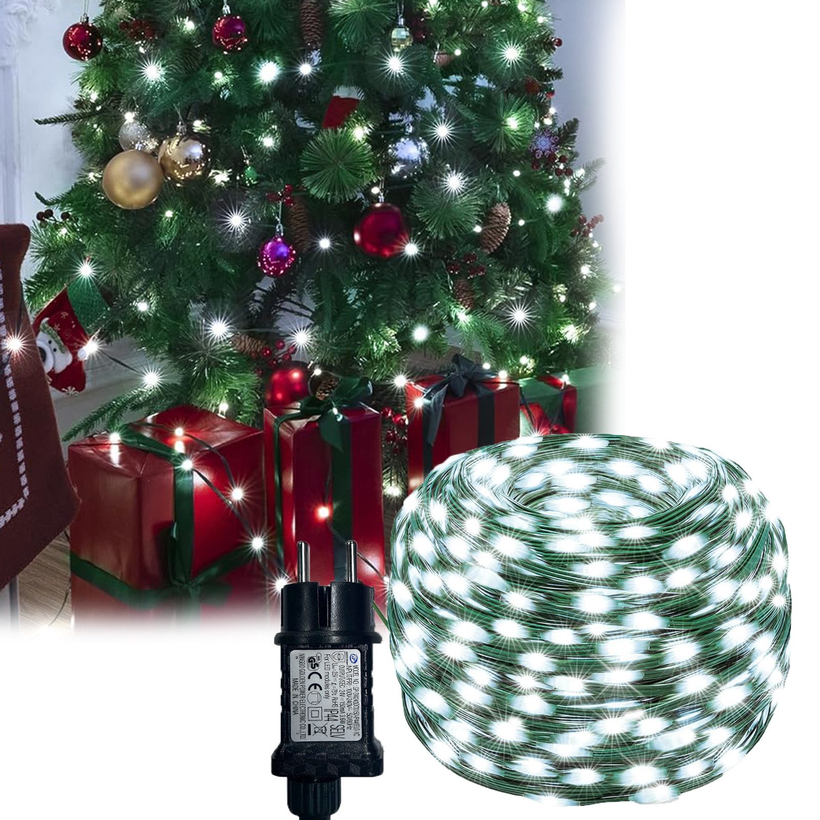 MUPOO Lichterkette LED Lichterkette,10M-100M 8 Modi lichterkette strom lichterketten, 100-flammig, Außen/innen Kupfer Lichterketten, Memory-Funktion