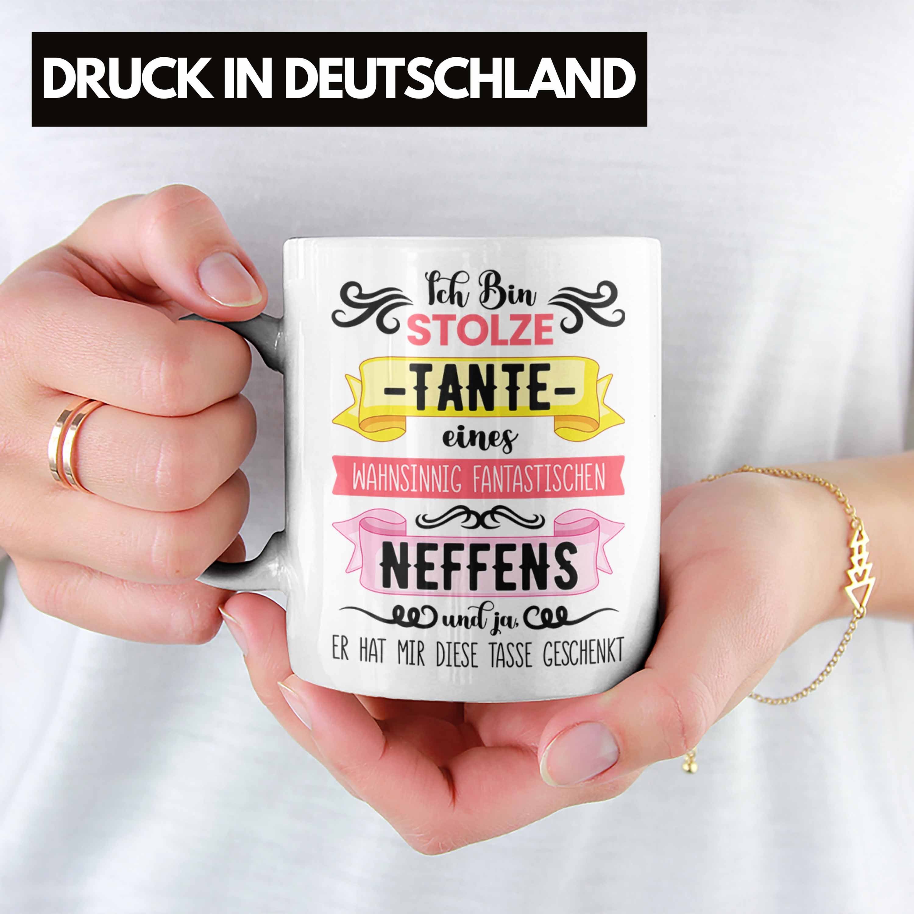 Weiss Tasse Geschenkidee von Tasse - Trendation Geschenk Tante Neffe Spruch Trendation für Lustig