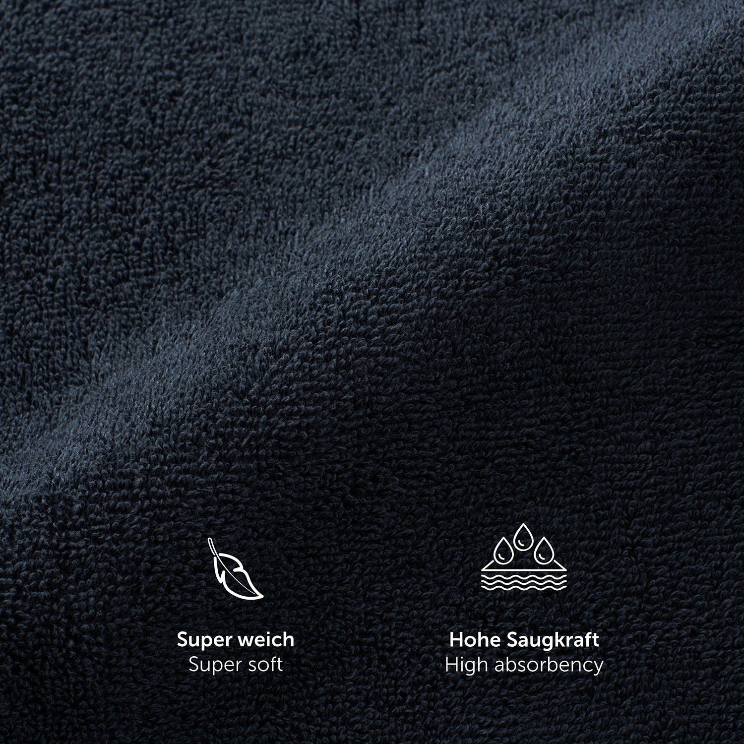 Blumtal Handtuch Set Premium 4/6-tlg. Frottier Dusch- (70x140 cm) & Handtuch (50x100 cm), Frottee (Set, 4-St), 100% Baumwolle, Oeko-TEX Zertifiziert – Bild 5 von 5