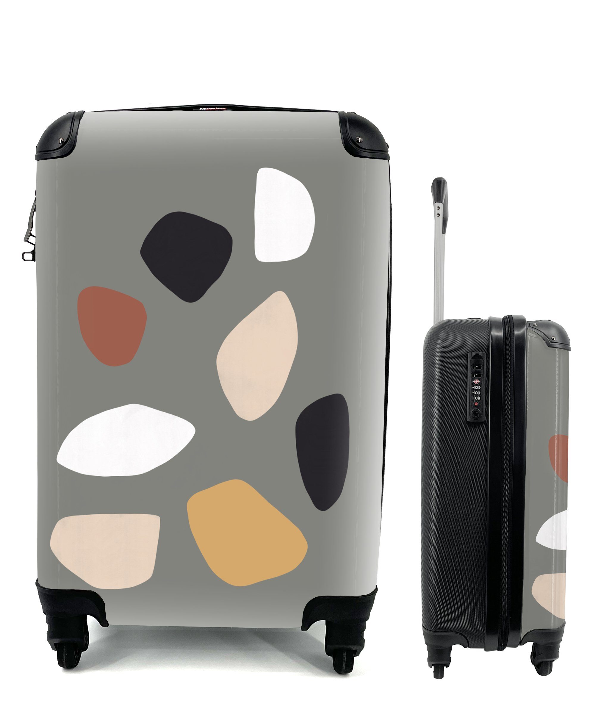 Gestaltung, Reisekoffer Rollen, für rollen, - Handgepäckkoffer Reisetasche 4 Ferien, MuchoWow - Minimalismus Pastell Trolley, Handgepäck mit
