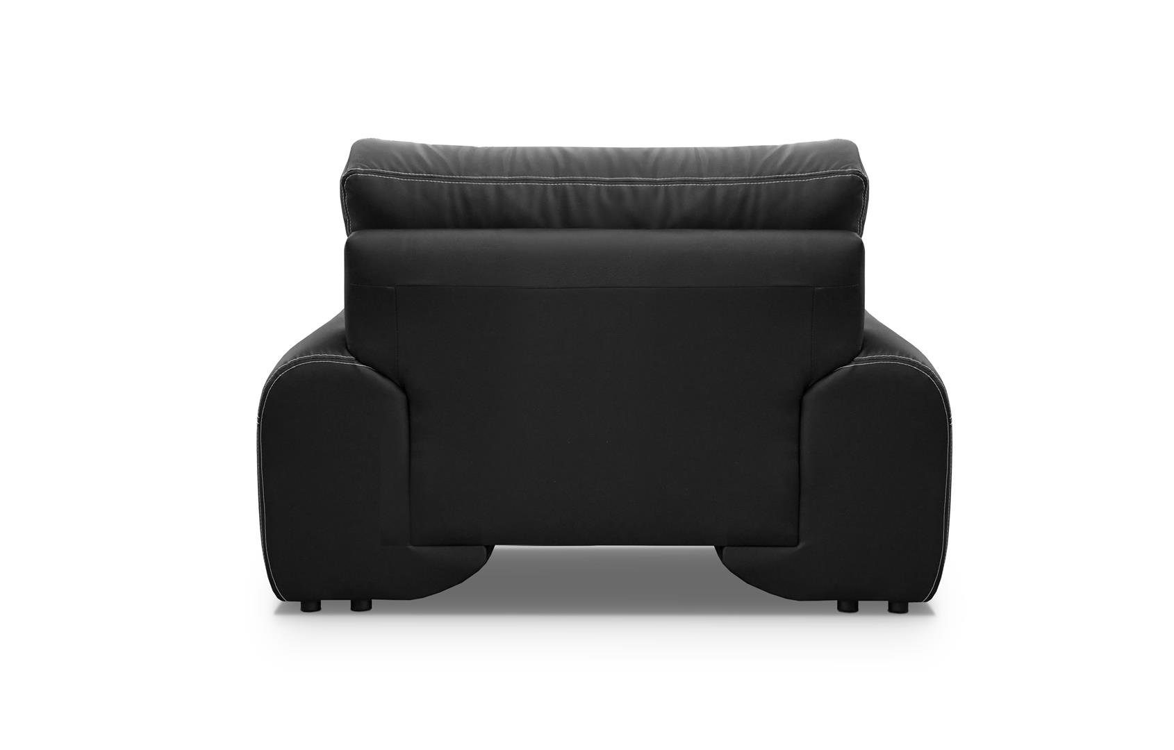 Sessel Omega Wohnzimmersesel Schwarz Beautysofa Kunstleder Relaxsessel 08) Modern Relaxsessel (dolaro