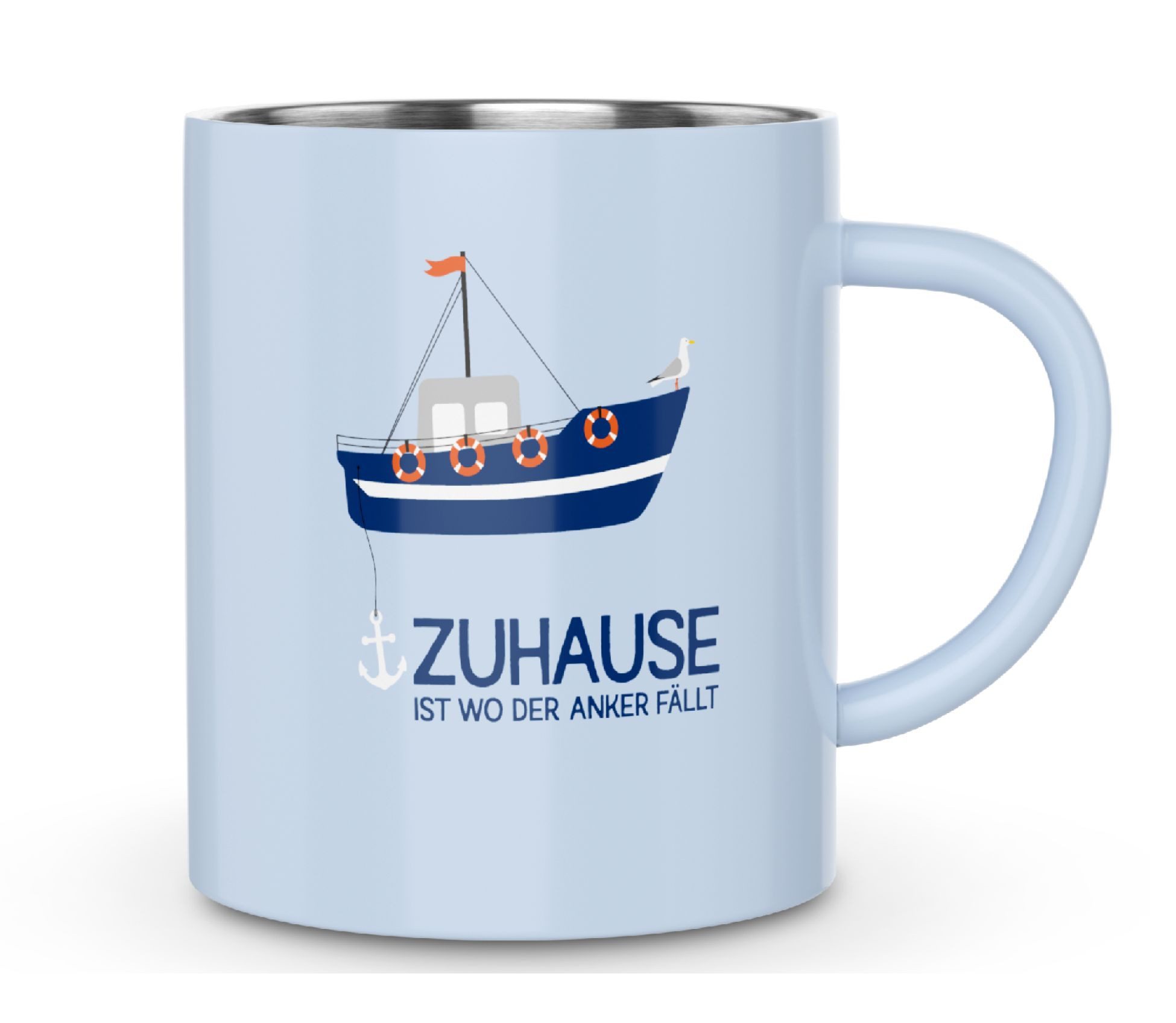 La Vida Geschenk für Dich Thermotasse La Vida Thermo-Becher für Dich, Edelstahl, Serie maritim, nicht für die Spülmaschine und Mikrowelle geeignet