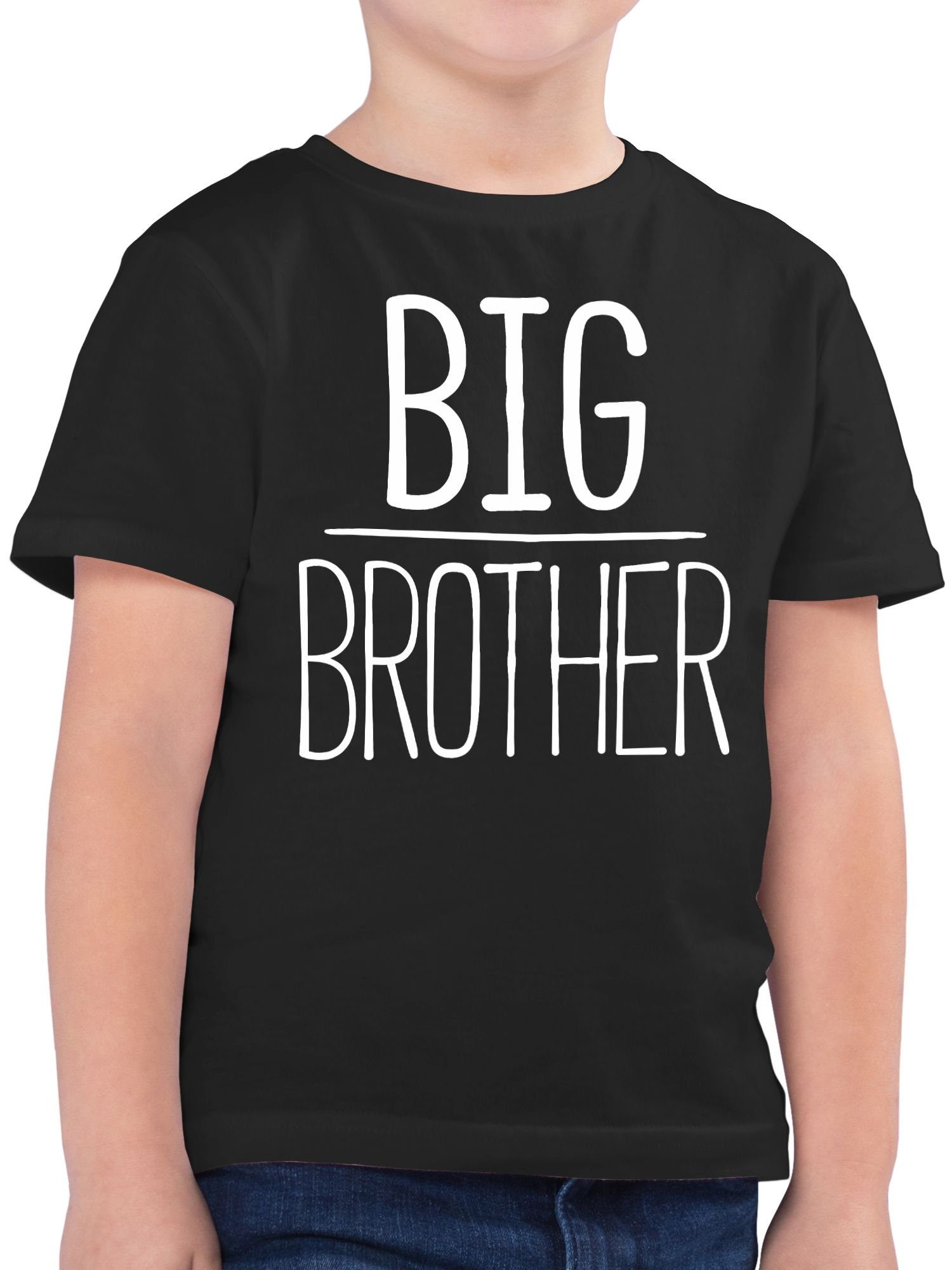 Shirtracer T-Shirt 1 Brother Big Großer Bruder Schwarz