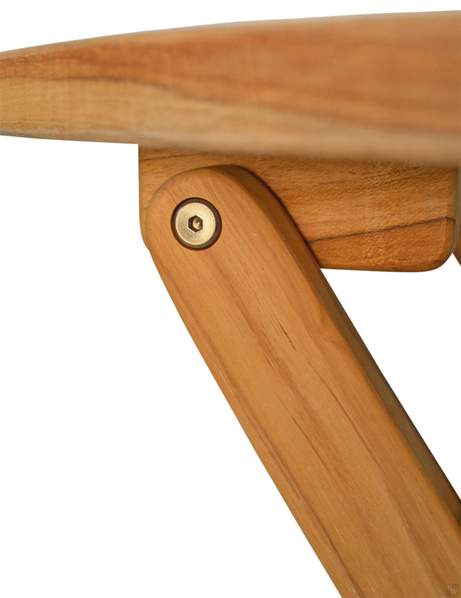 Kai Wiechmann Klapptisch Teak Gartentisch klappbar rund als wetterfester Holztisch aus Teak, klappbarer und unbehandelter Teakholztisch – Bild 5 von 5