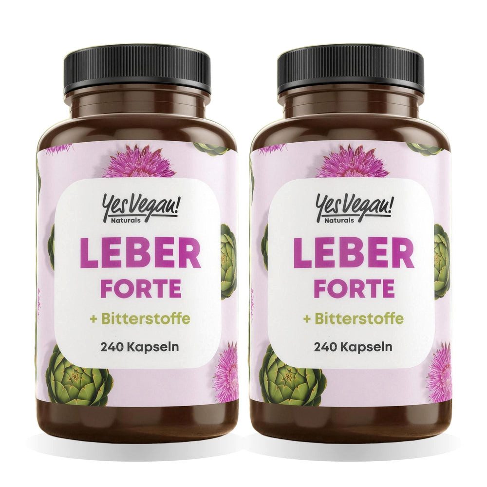 Yes Vegan Mariendistel Leber Komplex mit Artischocke, Cholin Kapseln, 2 er Spar-Set à 240 St., 99 g, vegan, laktosefrei, glutenfrei