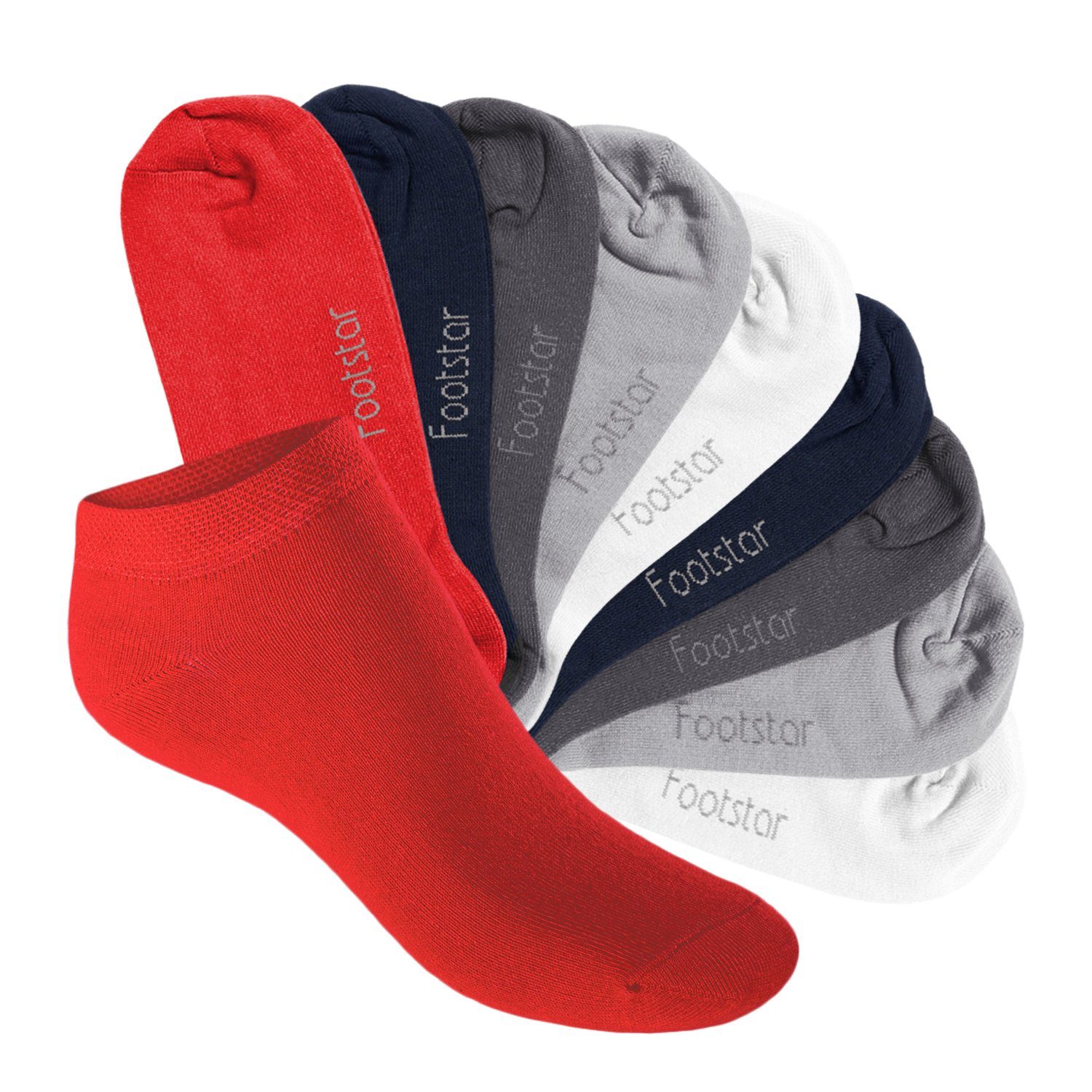 Footstar Kurzsocken Kinder Sneaker Socken (10 Paar) - Kurze Socken für Kids