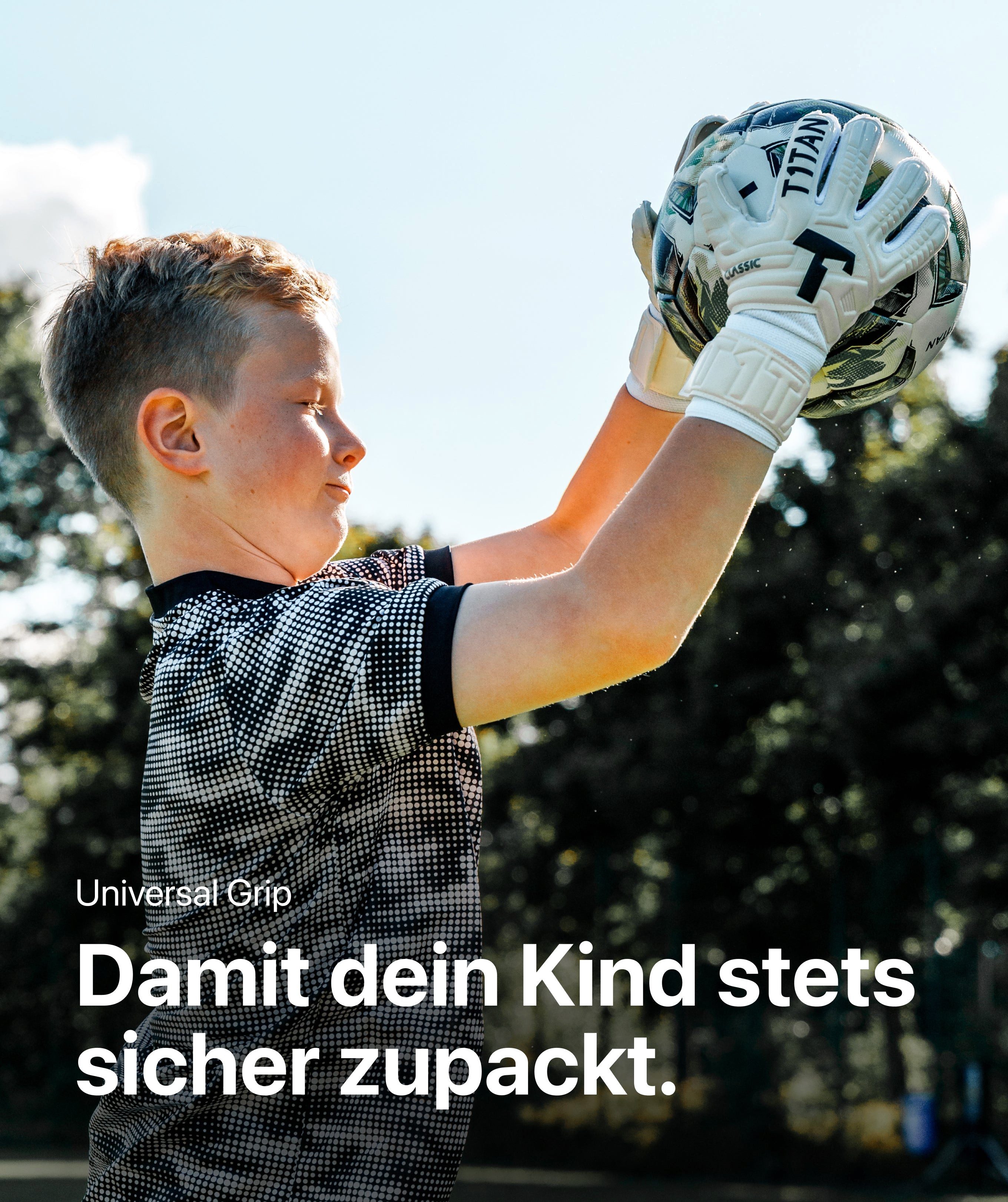 T1TAN Torwarthandschuhe Torwarthandschuhe Kinder Classic White-Out