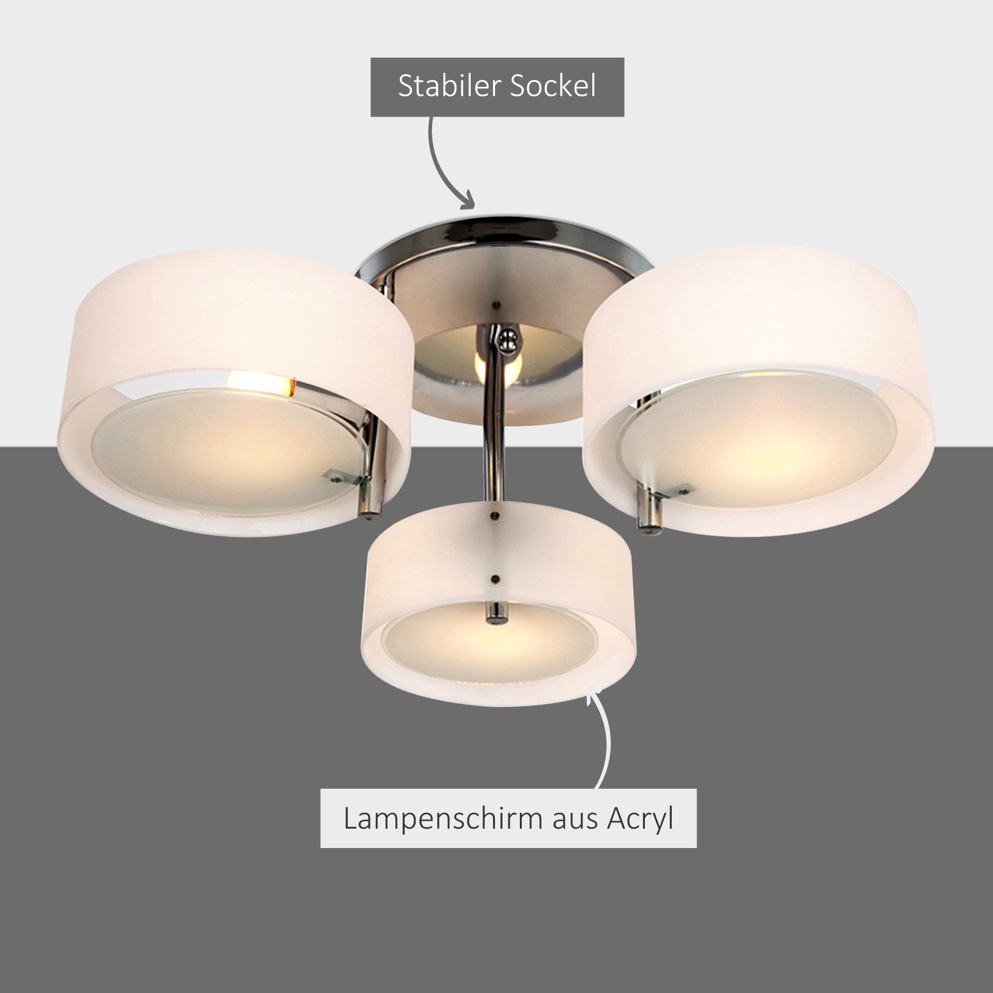 ANTEN Deckenleuchte LED Pendelleuchte 3-flammig E27 günstig online kaufen