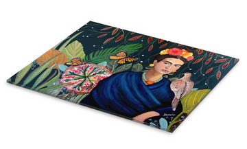 Posterlounge Acrylglasbild Sylvie Demers, Frida Kahlo mit Taube, Wohnzimmer Orientalisches Flair Malerei