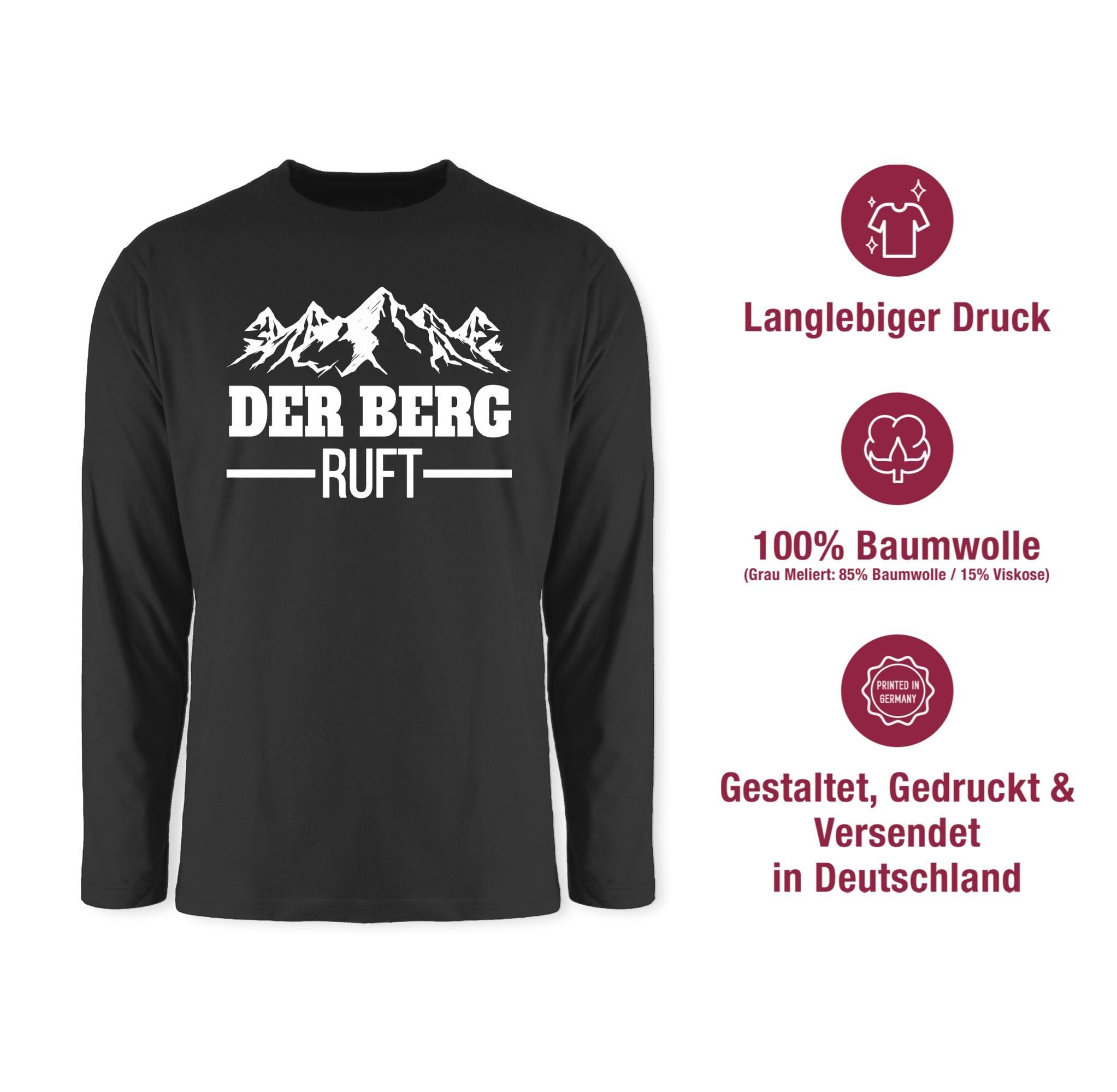 Shirtracer Rundhalsshirt Berg ruft Ski Party 2 Apres Der Schwarz