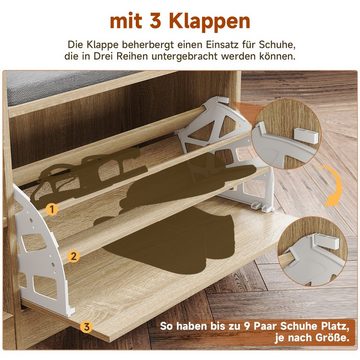 SONNI Schuhschrank Schuhschränke mit sitzbank und schubfach,94.5x30x57cm,Schuhkipper,holz mit Stauraum, schuhregale, Schuhtruhen, Schuhbänke, Schuhkommode, Holzfarbe