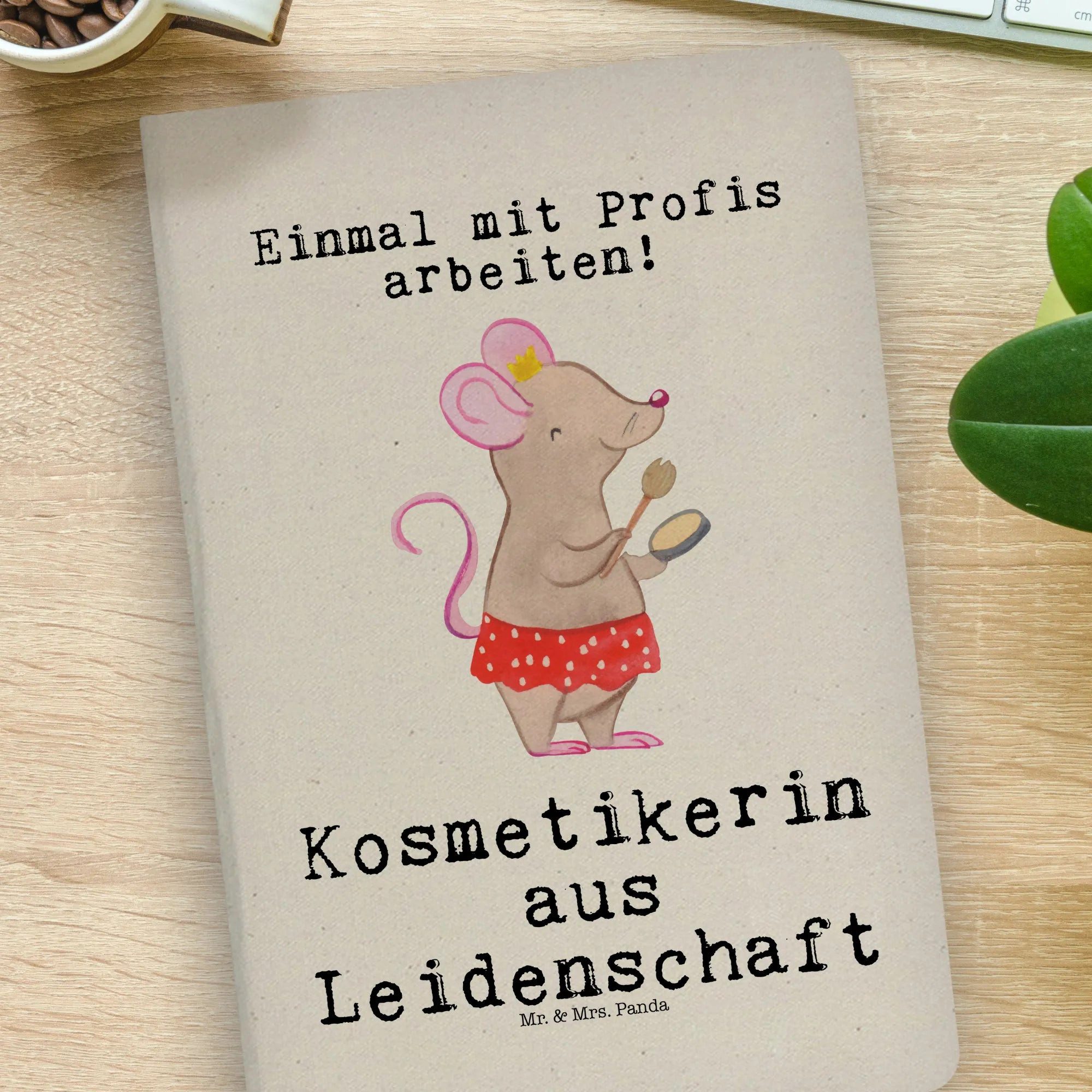 Thumbnail - Mr. & Mrs. Panda Notizbuch Kosmetikerin Leidenschaft - Transparent - Geschenk, Notizbuch A4 Blan Mr. & Mrs. Panda, Echte...