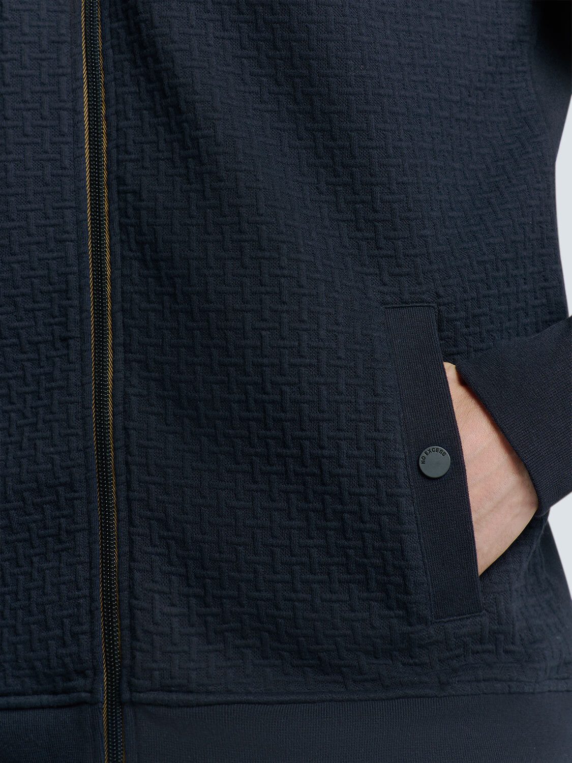 NO EXCESS Sweater No Excess Sweatshirt mit Vollreißverschluss