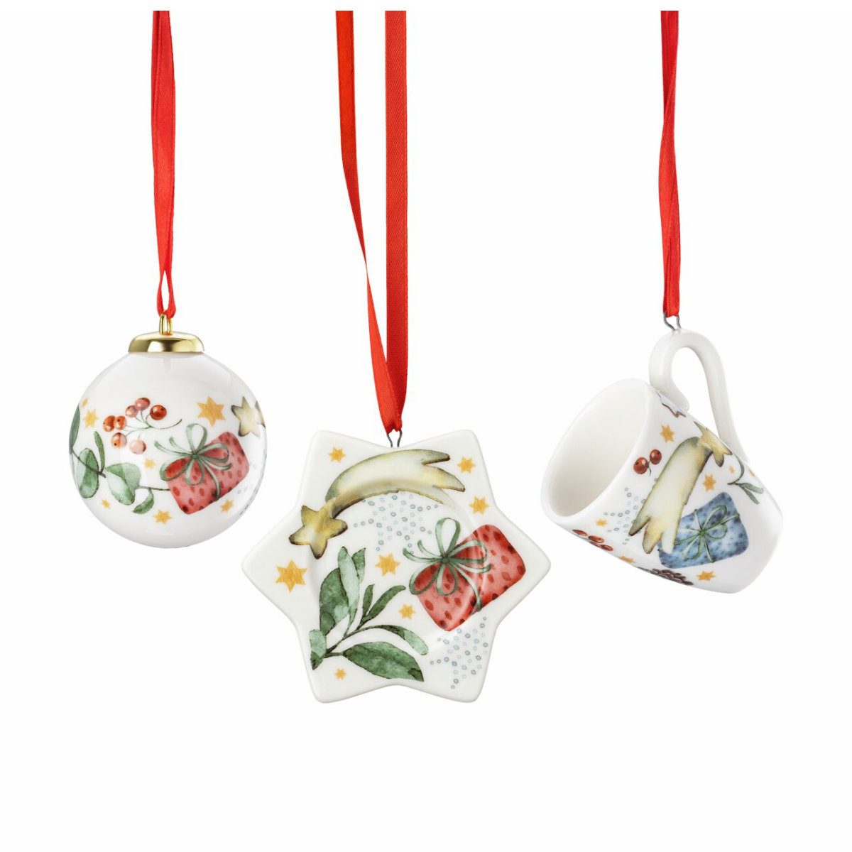 Hutschenreuther Christbaumschmuck Sammelserie Weihnachtslied 2025 Weihnachtsgeschirr, 3-tlg.