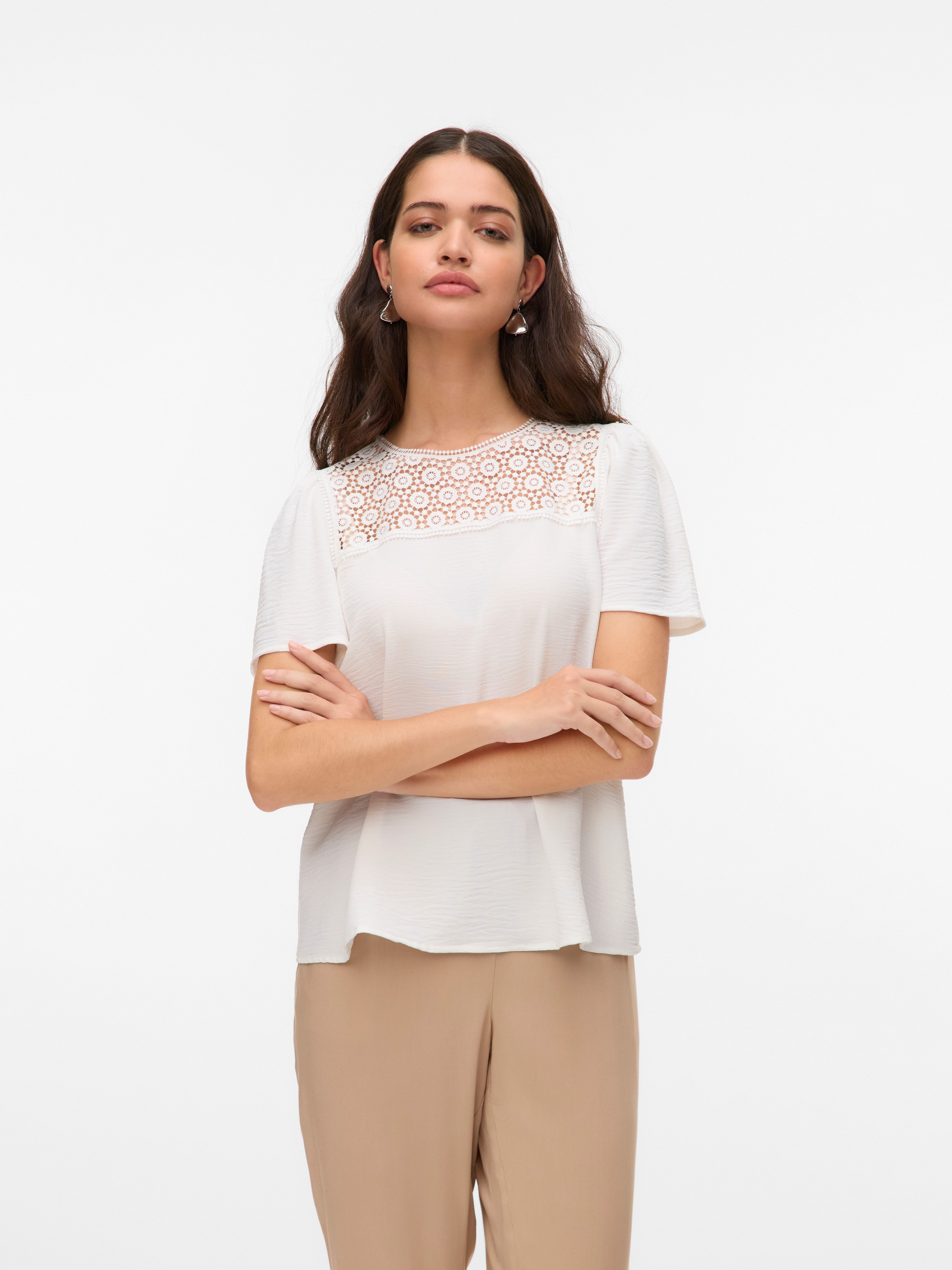 Vero Moda Blusentop VMALVA CROCHET SS günstig online kaufen