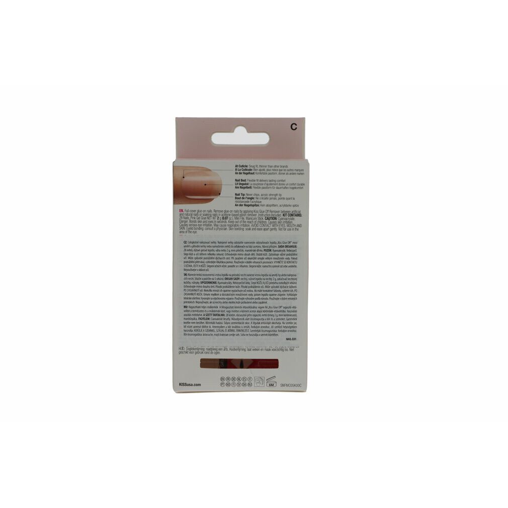 Kiss Nageldesign Zubehör My Face Salon Acrylic Hautfarbe French Nails Beige 28 Pieces