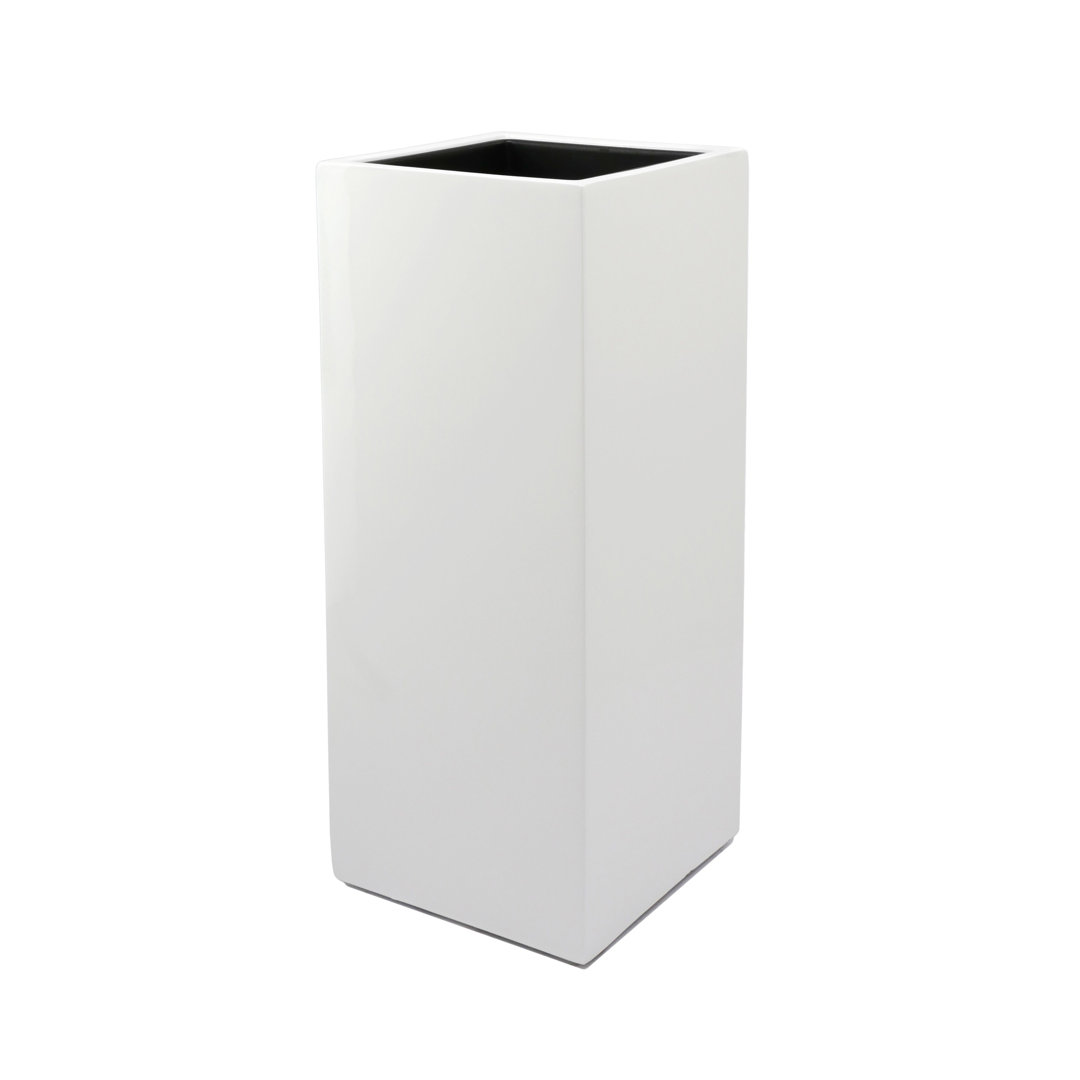 Flingora Bodenvase Temple, mit Einsatz - Fiberglas - Indoor & Outdoor - Weiß - Höhe 75 cm