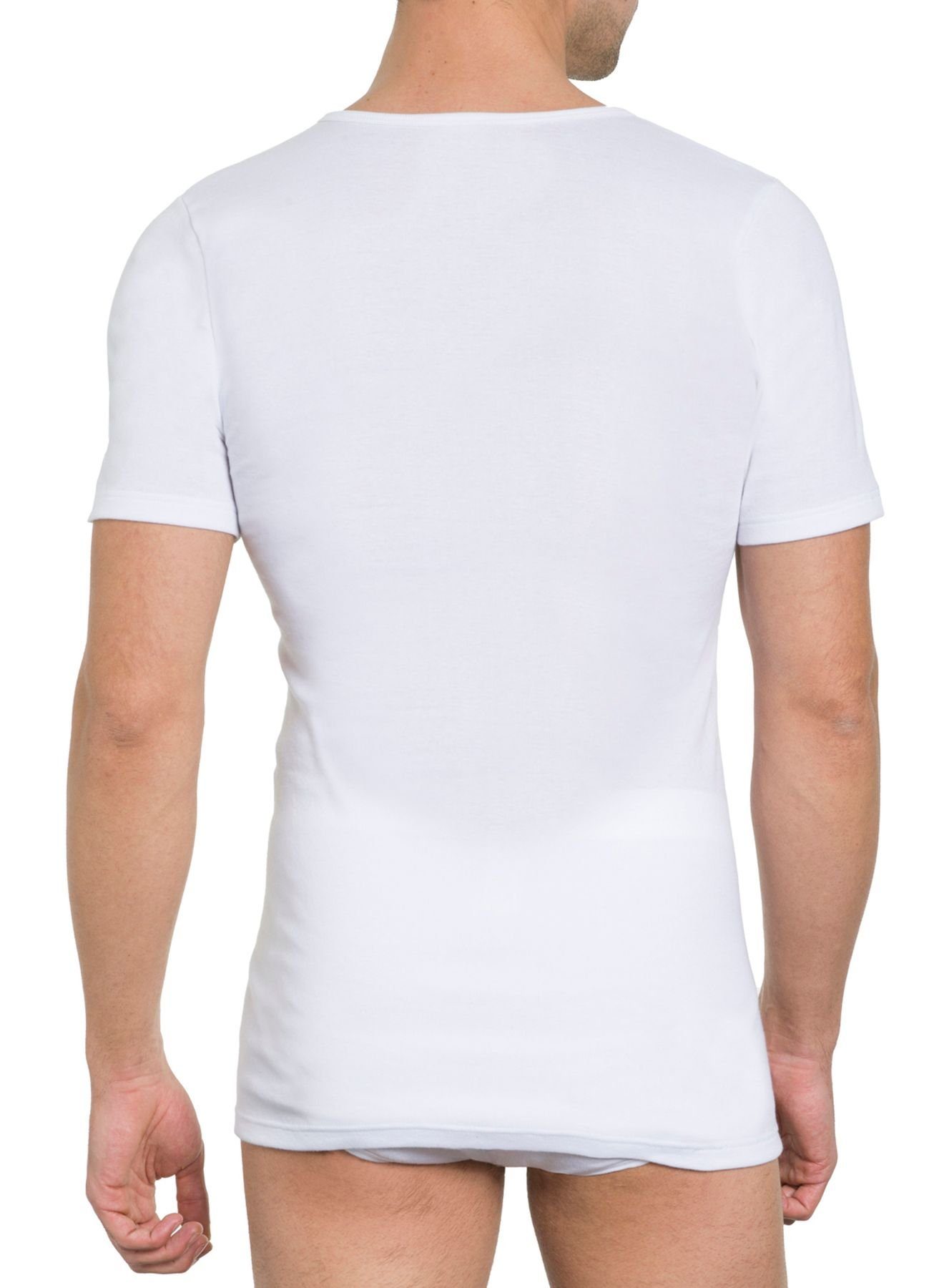 formbeständig, Bodywear Unterziehshirt Shirt 1919 pflegeleicht, HAASIS 2er Optimale (Packung, strapazierfähig 77201153-weiß 2-St., Herren Pack) Passform,