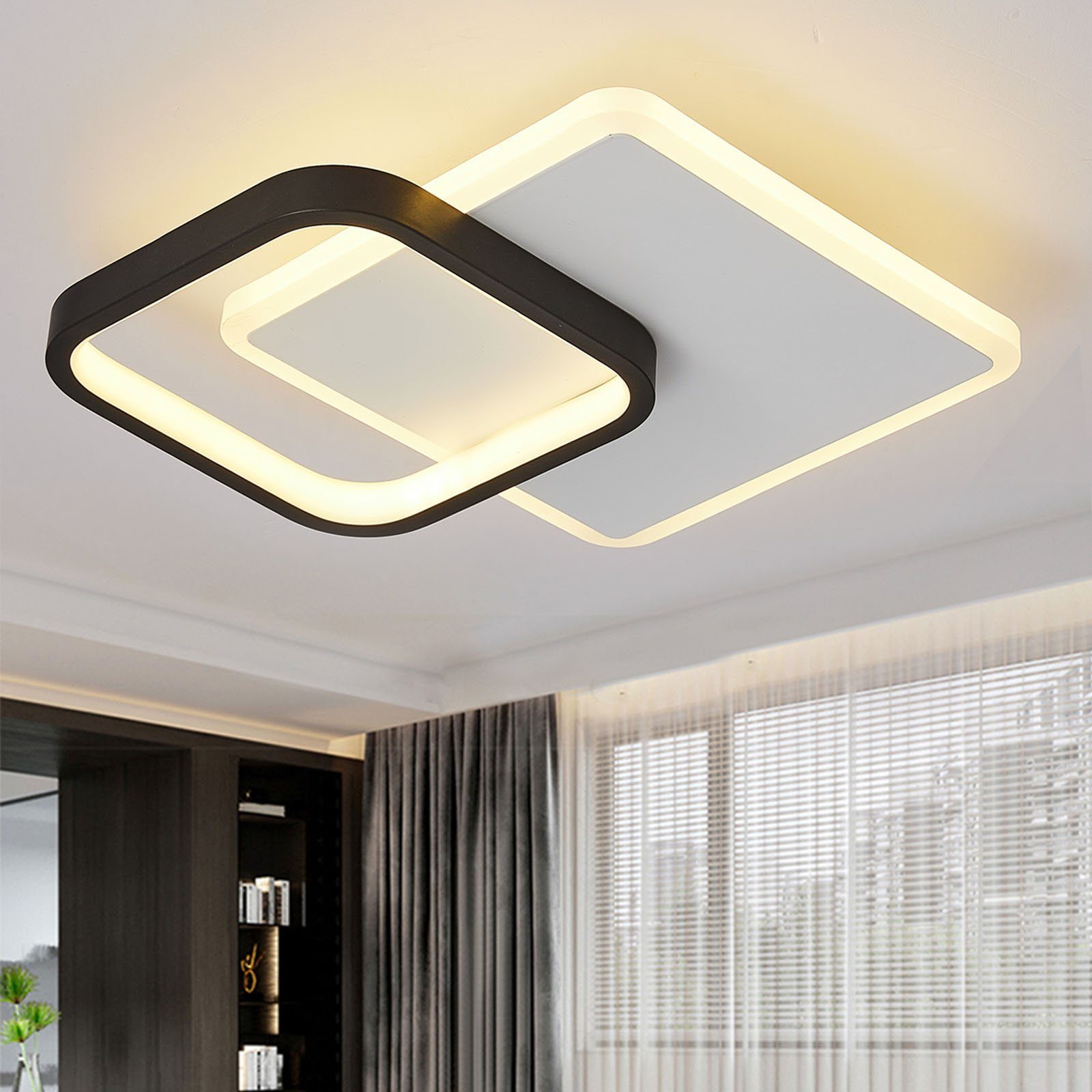 style home LED Deckenleuchte 24W Deckenlampe Metall Lampe Warmweiß 3000K, für Küche Diele Flur Schlafzimmer Wohnzimmer