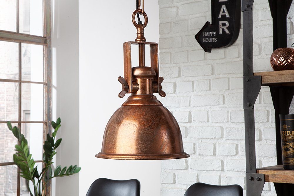 riess-ambiente Hängeleuchte INDUSTRIAL 45cm kupfer geflammt, günstig online kaufen