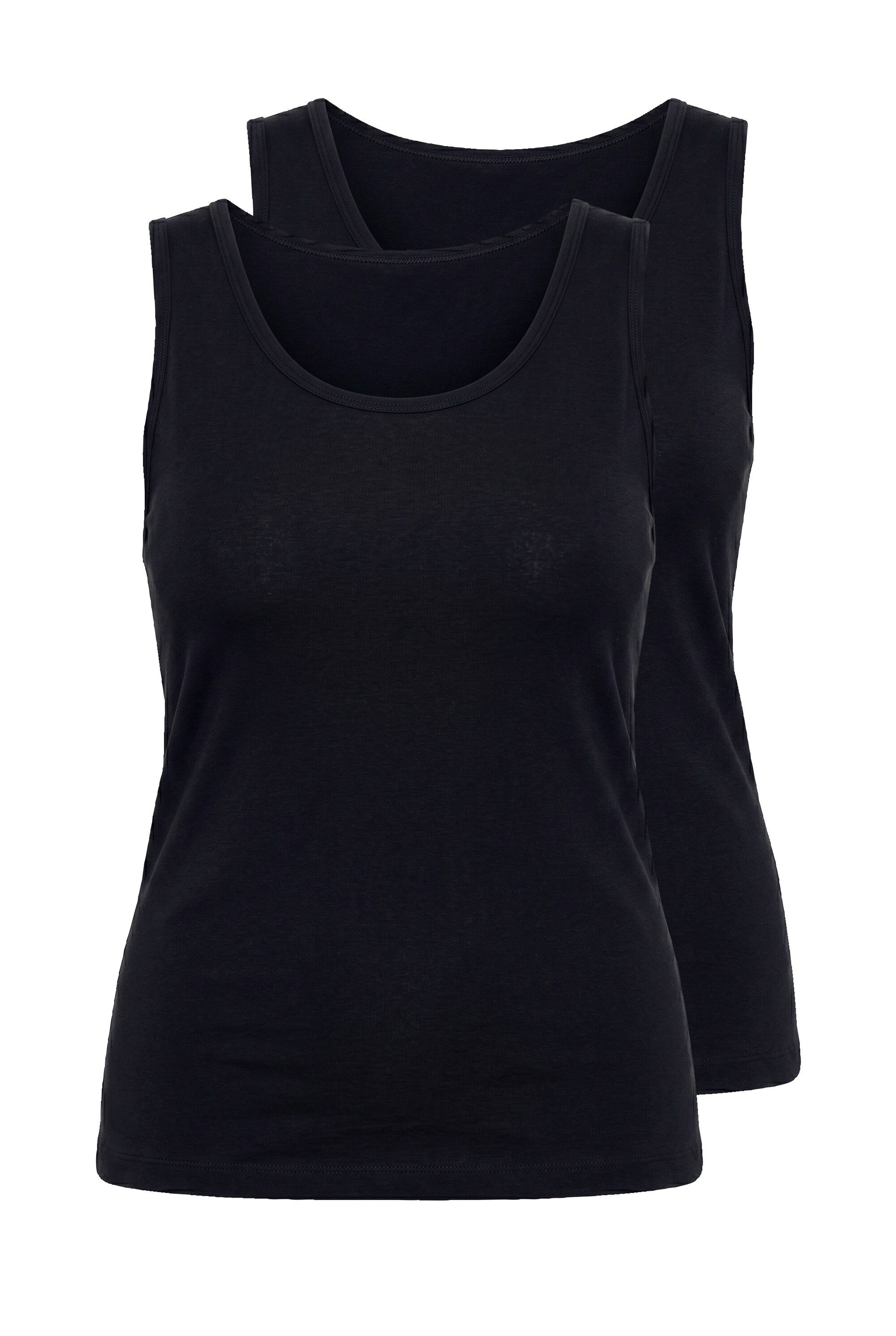 Ulla Popken Unterhemd Tanktops 2er-Pack Rundhalsausschnitt ärmellos