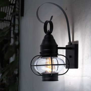 etc-shop Außen-Wandleuchte, Leuchtmittel nicht inklusive, Wandlampe Hauswand Außenleuchte schwarz Laterne