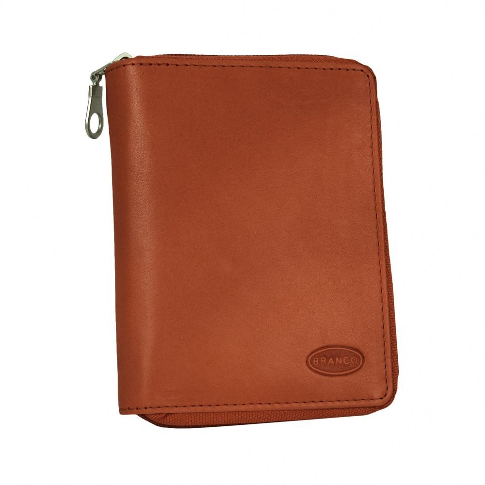BRANCO Geldbörse Große Geldbörse, Großes Portemonnaie Leder Cognac-Braun Branco 12052z