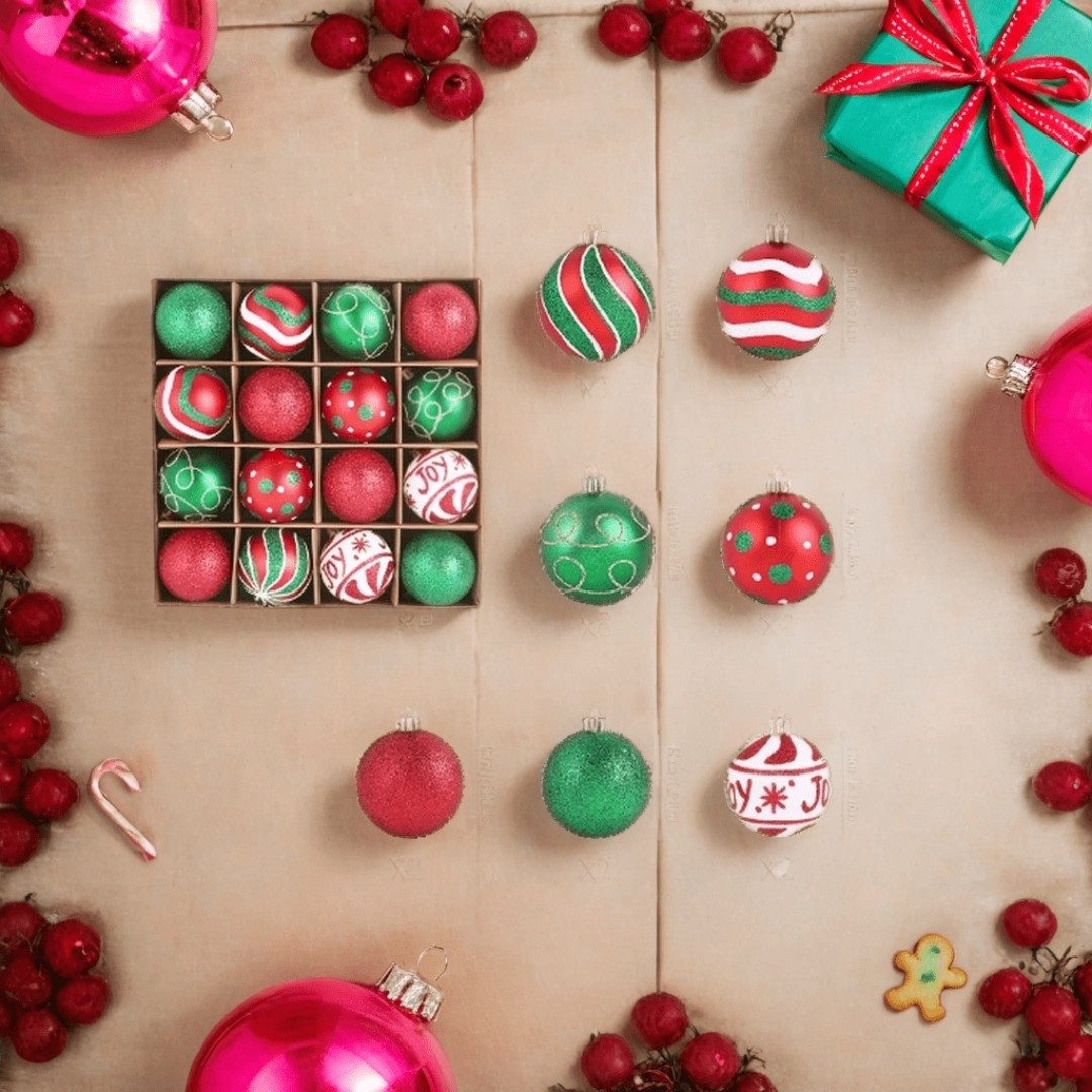 Kityhome Weihnachtsbaumkugel 16-tlg. Christbaumkugel-Set, bunt für festlich günstig online kaufen