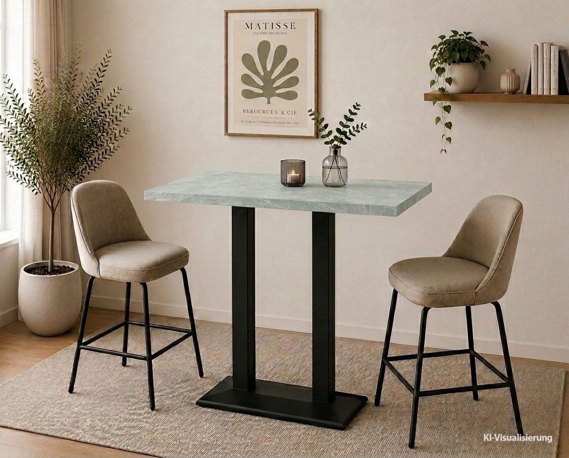 Mäusbacher Bistrotisch Big Bistro Metall, Doppelsäulengestell, eckige Platte BHT 120x105x70 cm