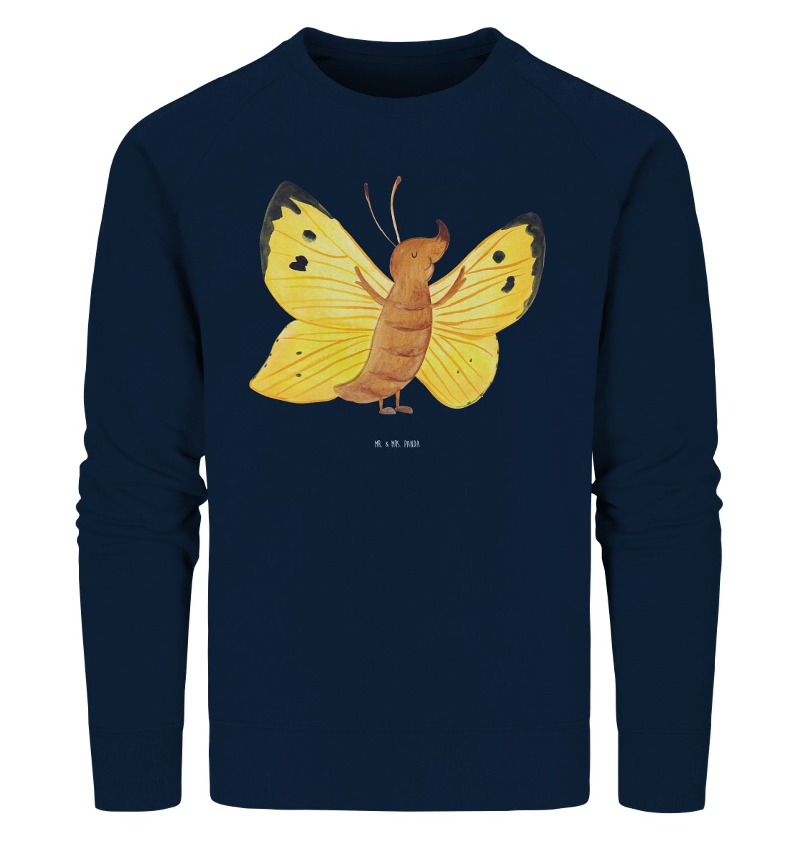Longpullover Schmetterling Zitronenfalter Größe XXL - French Navy - Geschenk, Selb