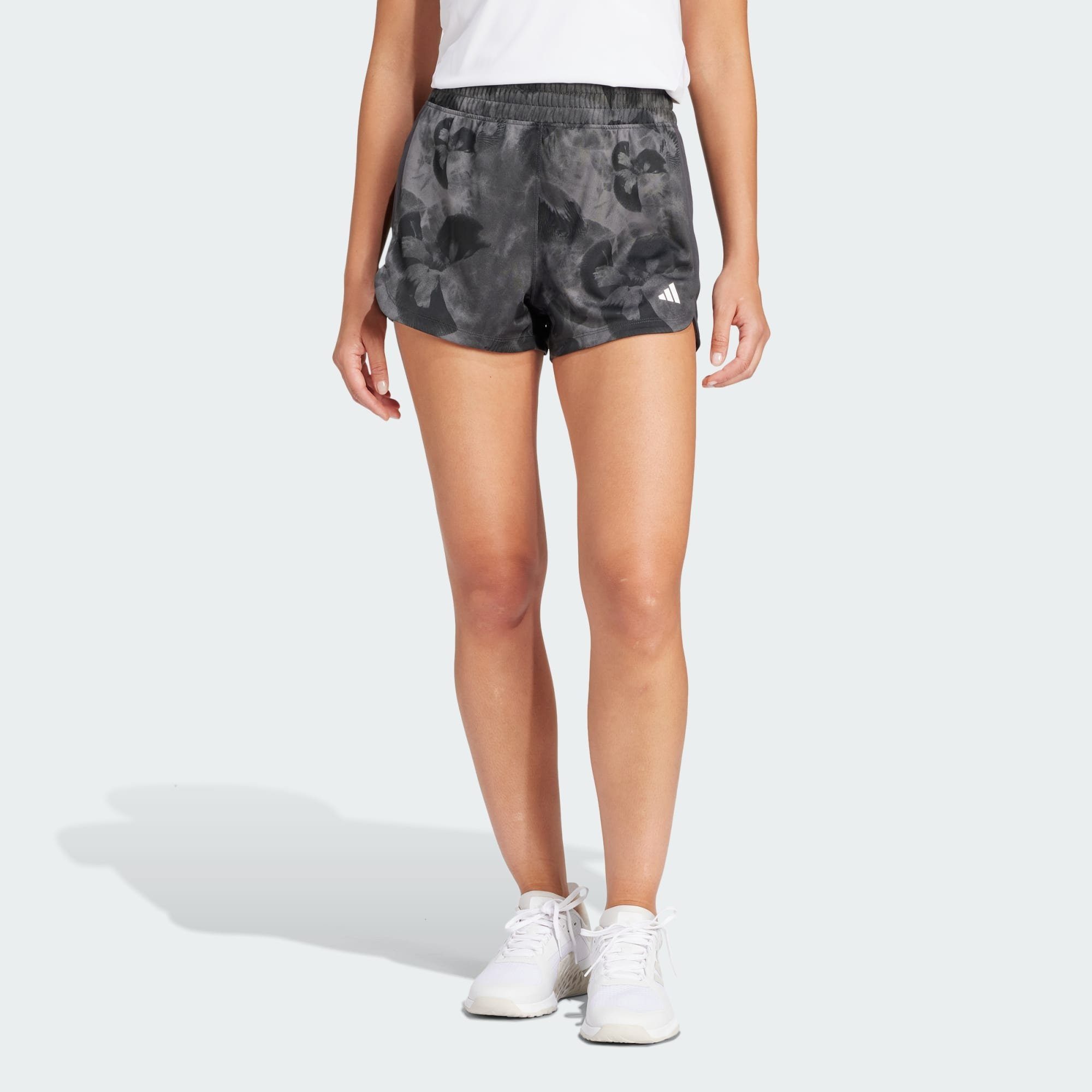 adidas Performance Funktionsshorts PACER ESSENTIALS AOP FLOWER TIE-DYE KNIT SHORTS Grey Five