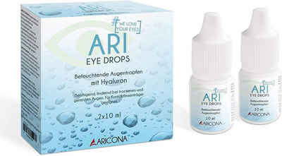 aricona Brillengestell ARI EYE DROPS Augentropfen - 2 x 10ml Hyaluron Augentropfen gegen
