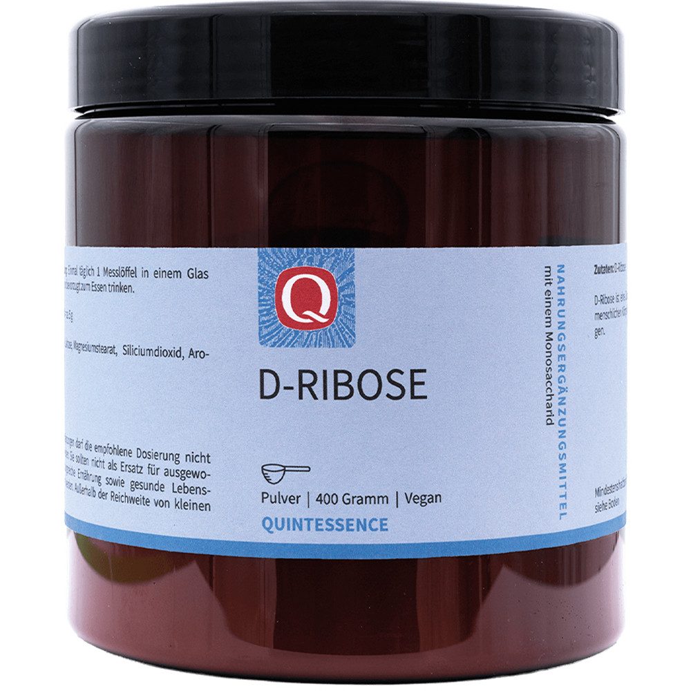 Quintessence D-Ribose – Reine Ribose aus Glukose-Fermentation - 400 g Pulver, 400 g, Hochwertige Premiumqualität - vegan - ohne Zusatzstoffe
