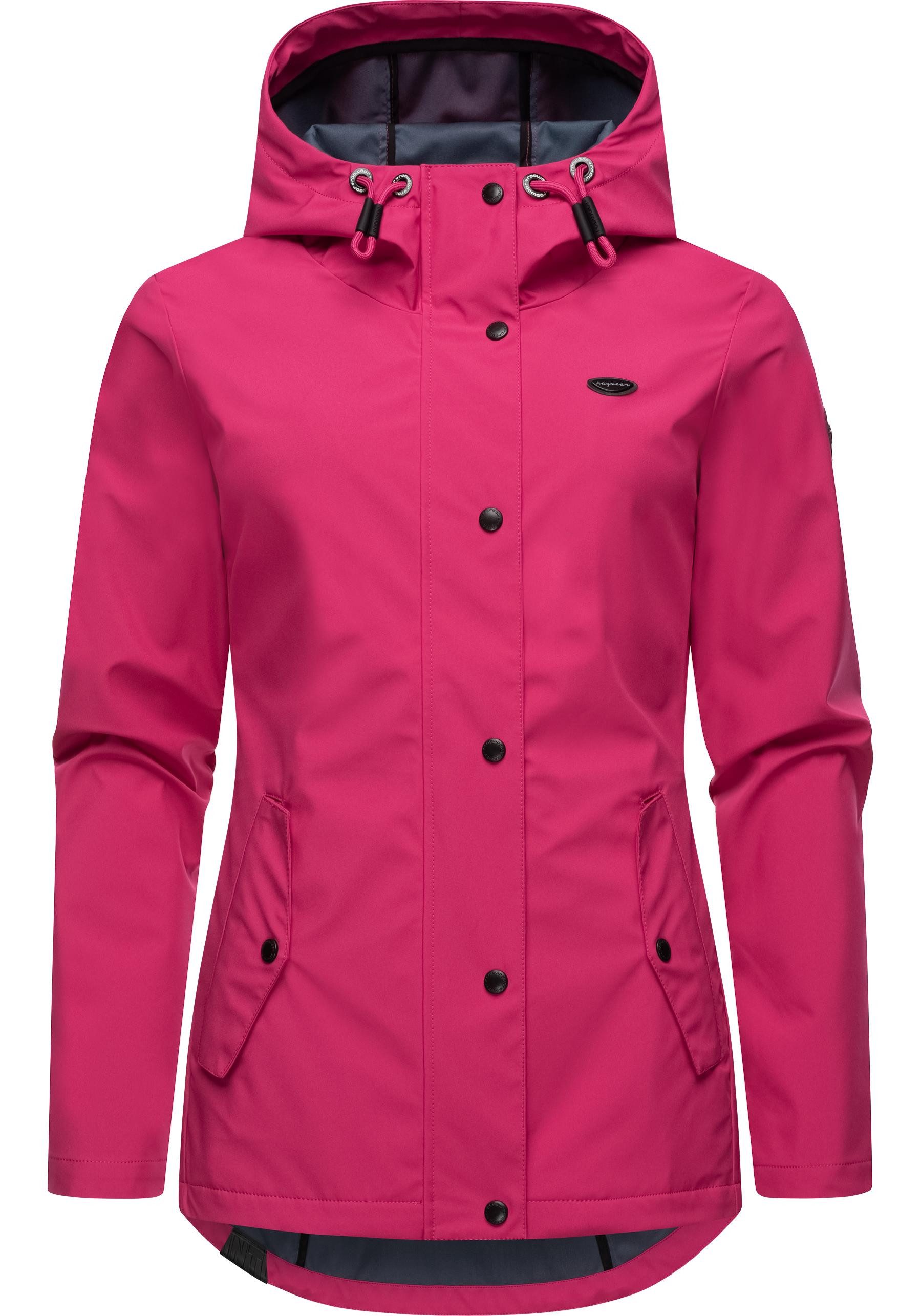 Ragwear Softshelljacke Margge Shell wasserdichte Damen Übergangsjacke mit großer Kapuze