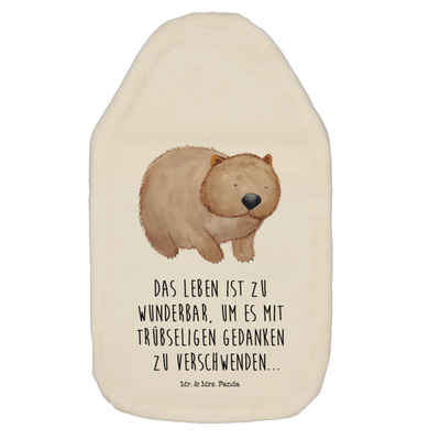 Mr. & Mrs. Panda Wärmflasche Wombat - Weiß - Geschenk, Das Leben ist schön, Wärmflasche mit Bezug, (1-tlg), Weicher Bezug
