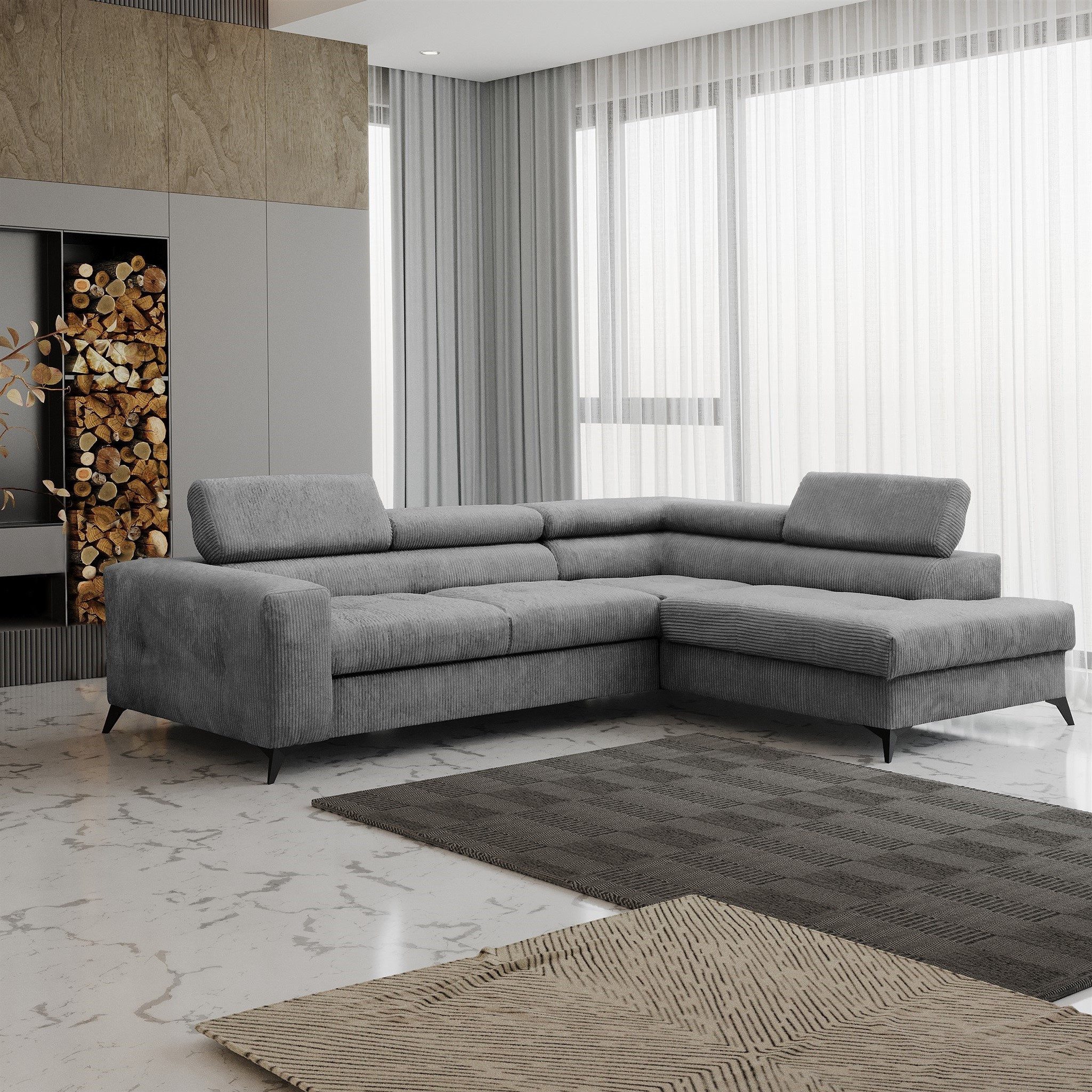 Fun Möbel Ecksofa Schlafsofa AMADEO, Rundumbezug, inkl. Bettkasten